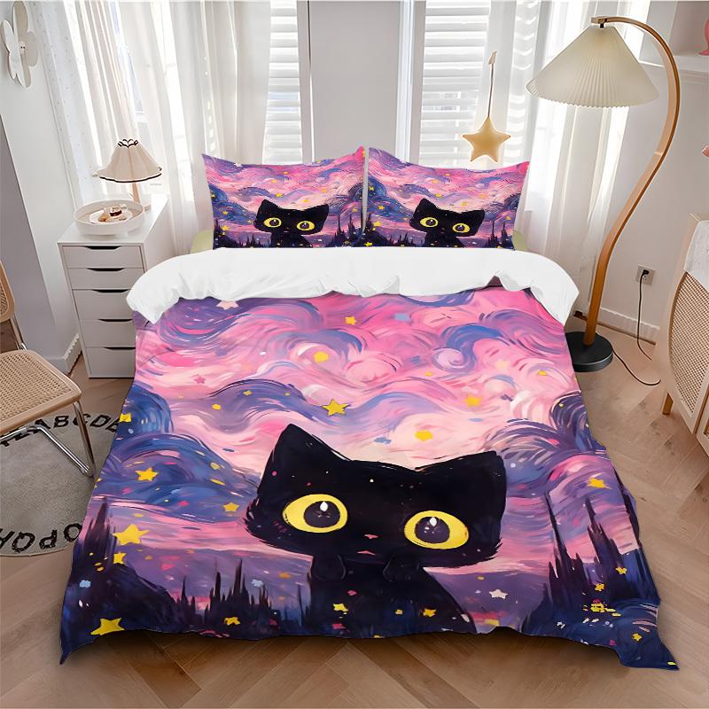 3pcs Cat Fantasy print bedding quilt cover, soft and comfortable quilt cover suitable for bedroom and guest room196 135x200cm
3pcs Cat Fantasy print bedding quilt cover, soft and comfortable quilt cover suitable for bedroom and guest room196 135x200cm