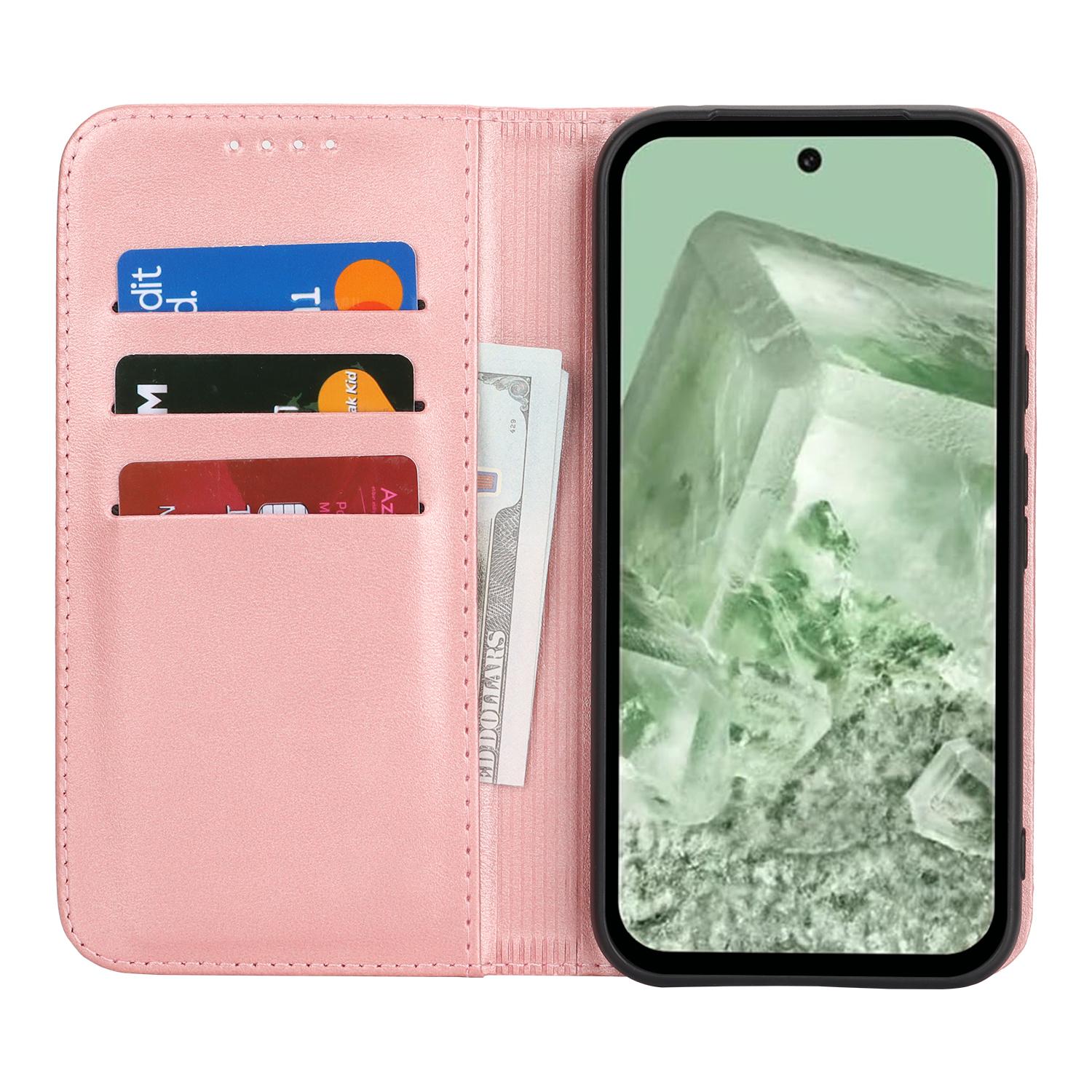 For Google Pixel 8a Case PU Leather Calf Textured Magnetic Closing Smart Phone Cover Rose Gold
For Google Pixel 8a Case PU Leather Calf Textured Magnetic Closing Smart Phone Cover Rose Gold