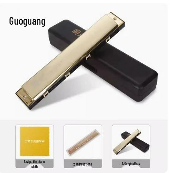 Guanguang Harmonica Commemorative Edition: 24 Hole Double Reed with 28 Hole Accent, C Key for Adult Beginners
Guanguang Harmonica Commemorative Edition: 24 Hole Double Reed with 28 Hole Accent, C Key for Adult Beginners