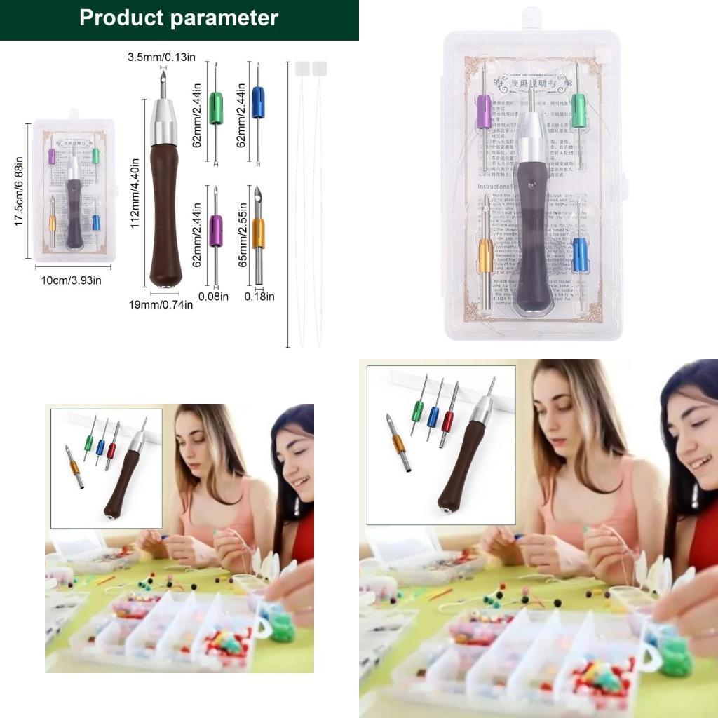 Punching Needle Embroidery Pen Set with 4 Punching Needle Head and 2 Threader X3UC China Mainland
Punching Needle Embroidery Pen Set with 4 Punching Needle Head and 2 Threader X3UC China Mainland