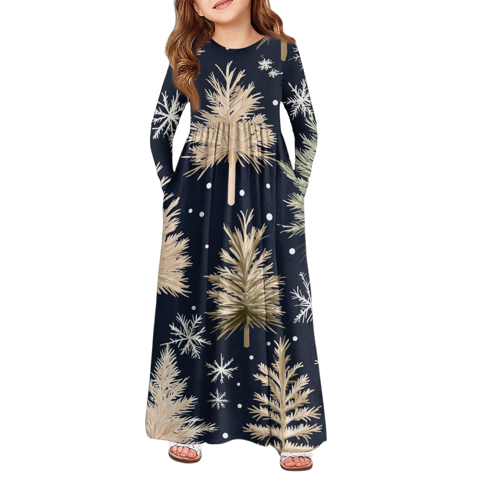 Girls Maxi Dress - Long Sleeve Pocket Dress Christmas Day 110
Girls Maxi Dress - Long Sleeve Pocket Dress Christmas Day 110