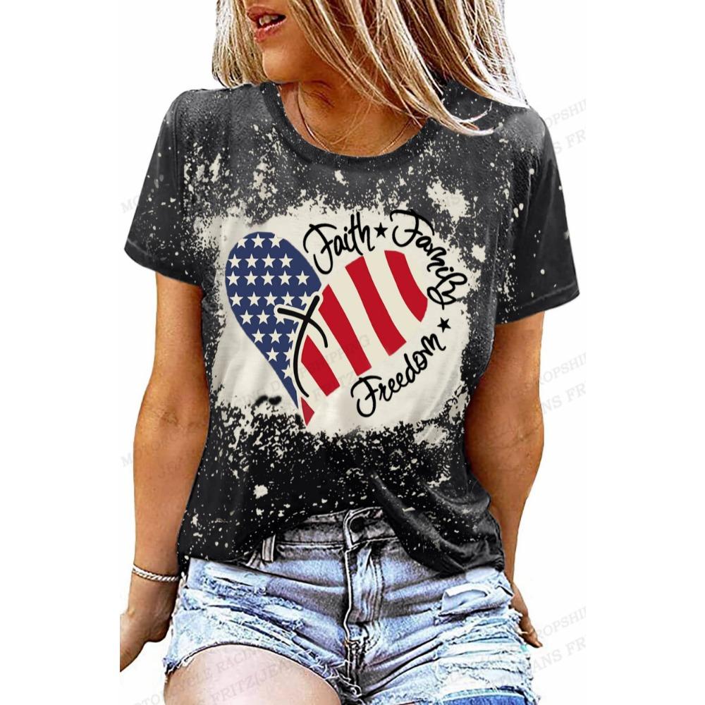 3d Print T-shirt Women Fashion Usa Flag Vintage Casual Short Sleeve Tops Tee Lady Distress 5XL
3d Print T-shirt Women Fashion Usa Flag Vintage Casual Short Sleeve Tops Tee Lady Distress 5XL
