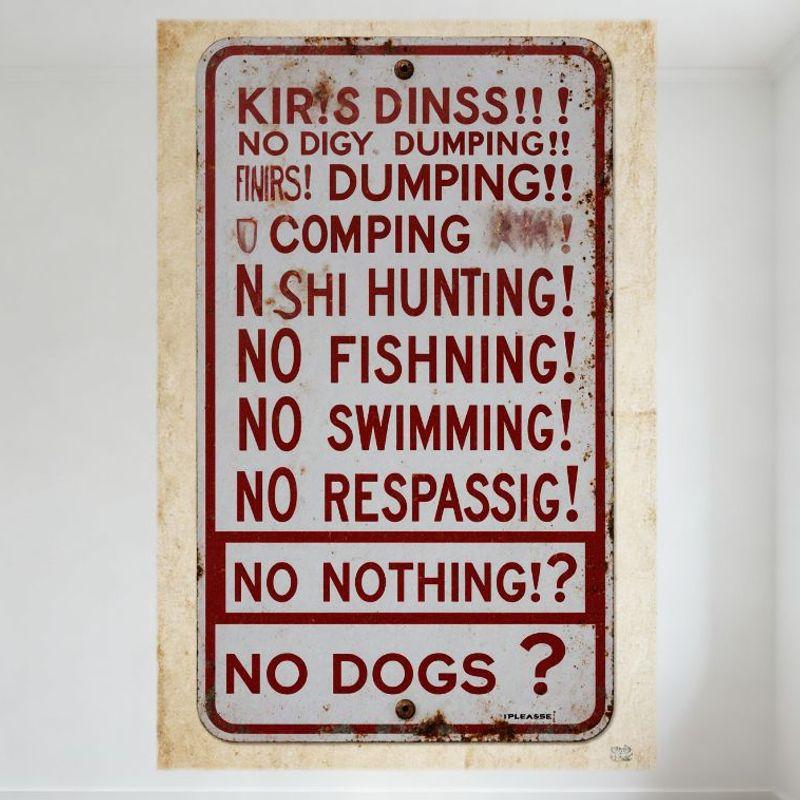 Vintage NO FISHING/SWIMMING/DOGS Warning Tin Sign Weathered Metal Wall Decor with Red Text for Bar Pub Home Outdoor Decoration 20x30cm(7.8x11.8inch)
Vintage NO FISHING/SWIMMING/DOGS Warning Tin Sign Weathered Metal Wall Decor with Red Text for Bar Pub Home Outdoor Decoration 20x30cm(7.8x11.8inch)