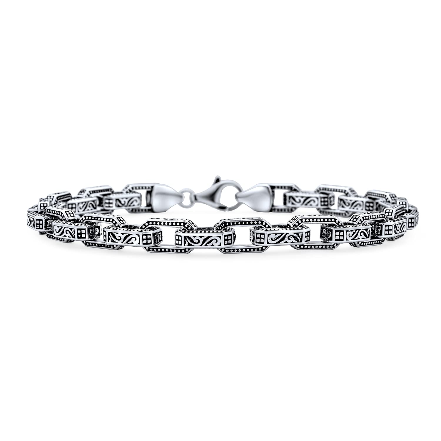 Unisex Thick Solid Byzantine Scroll Design Chunky Strong Rectangle Link Chain Bracelet for Men Oxidized Sterling Silver Made in Turkey 9 Inches Men s срібний
Unisex Thick Solid Byzantine Scroll Design Chunky Strong Rectangle Link Chain Bracelet for Men Oxidized Sterling Silver Made in Turkey 9 Inches Men s срібний