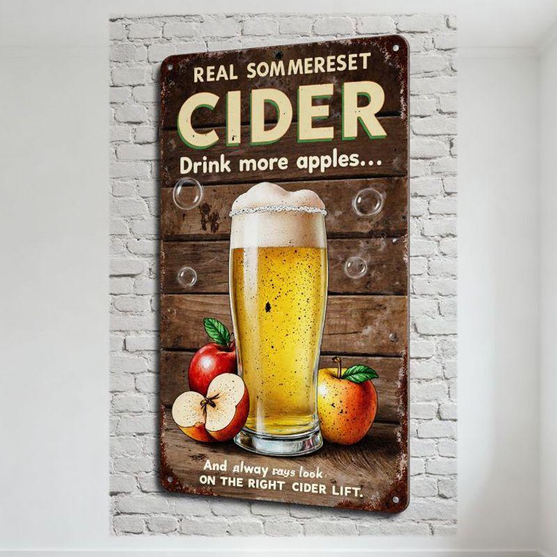 Vintage Real Somerset Cider Metal Tin Sign Rustic Wooden Background Apple & Frosty Glass Design for Bar Cafe Man Cave Home Decor 20x30cm(7.8x11.8inch)
Vintage Real Somerset Cider Metal Tin Sign Rustic Wooden Background Apple & Frosty Glass Design for Bar Cafe Man Cave Home Decor 20x30cm(7.8x11.8inch)