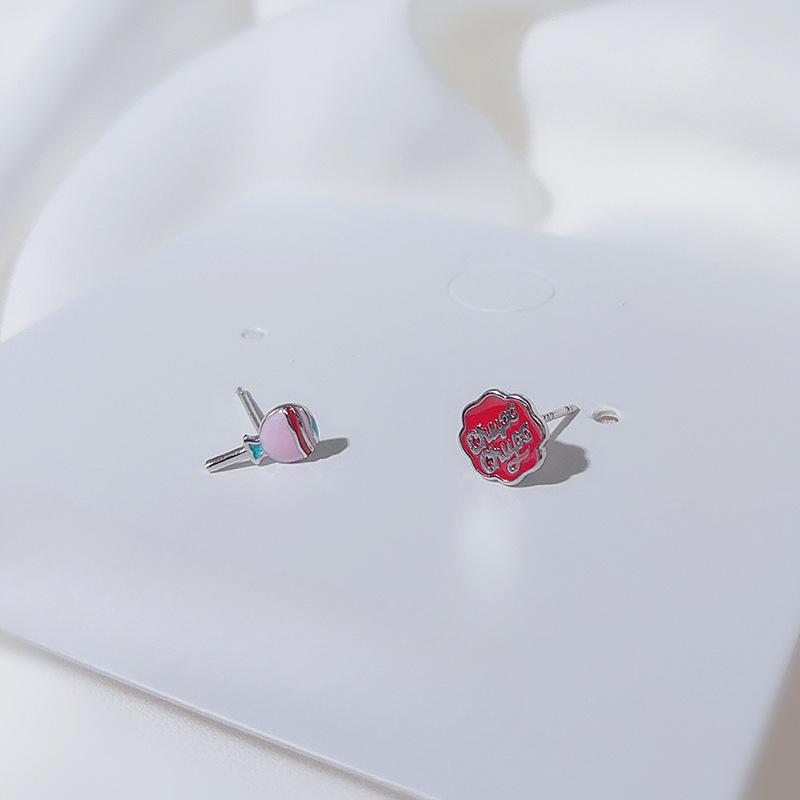 Серьги-гвоздики в форме конфет, женская мода, милые воспоминания, леденцы, украшения для ушей, милые женские сердечки, аксессуары для нишевого дизайна