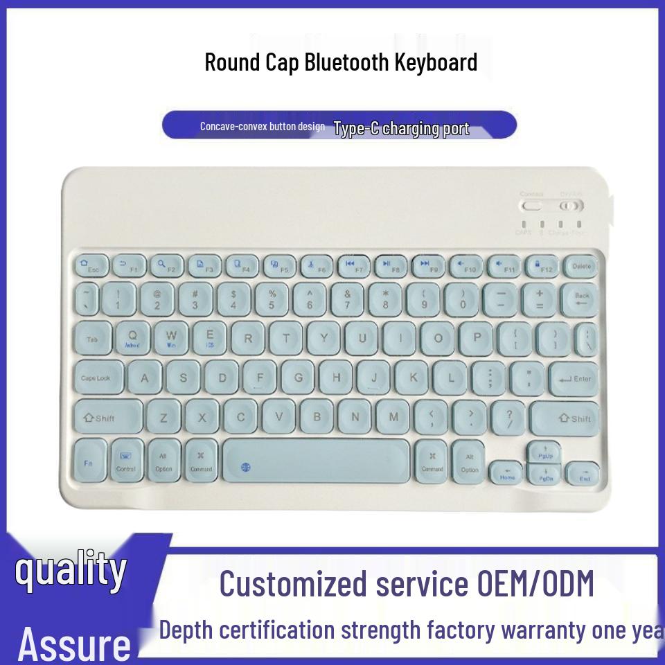 Round Cap Portable Wireless Bluetooth Keyboard for iPad, Phone, Tablet & Laptop with Magic Control & Charging Water Drop Key (Type-C Charging Port)
Round Cap Portable Wireless Bluetooth Keyboard for iPad, Phone, Tablet & Laptop with Magic Control & Charging Water Drop Key (Type-C Charging Port)