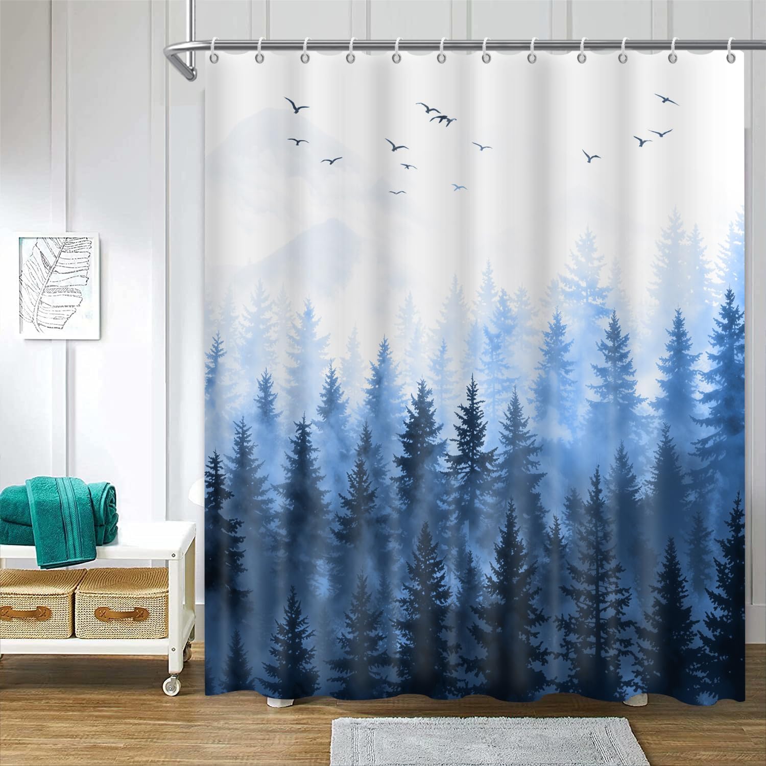 Chloroplastid Nature Forest Shower Curtain Black Woodland Pine Tree Landscape Bathtub Curtain Bath Decor Waterproof Polyester W60H190(CM)-1 Pcs
Chloroplastid Nature Forest Shower Curtain Black Woodland Pine Tree Landscape Bathtub Curtain Bath Decor Waterproof Polyester W60H190(CM)-1 Pcs