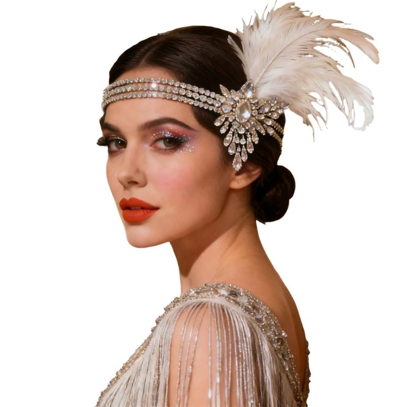 Exaggerated Rhinestones Feather Headband Flapper Costume Hair Chain For Party Wedding Photography And Stage Performances
Exaggerated Rhinestones Feather Headband Flapper Costume Hair Chain For Party Wedding Photography And Stage Performances