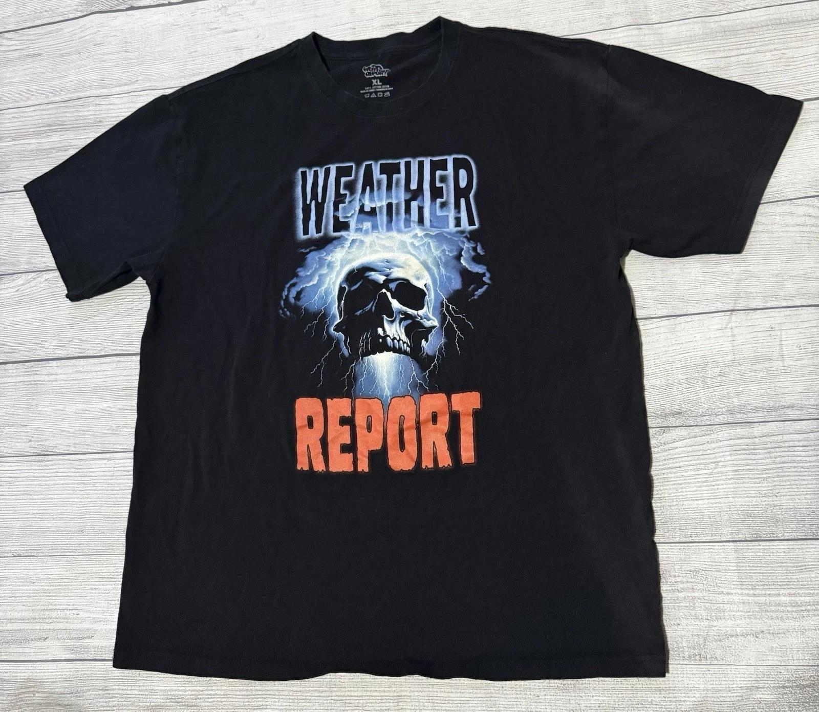 Weather Report T Shirt Skull Lightning Graphic Size XL Rare Hip Hop Metal Defect S
Weather Report T Shirt Skull Lightning Graphic Size XL Rare Hip Hop Metal Defect S