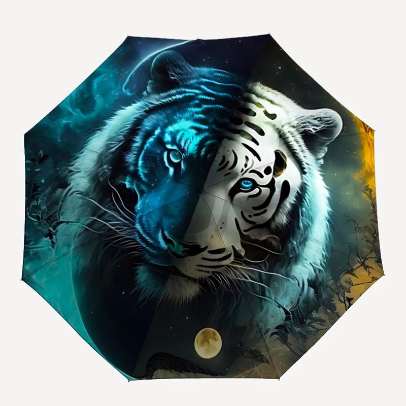 1pc Tiger Yin Yang Auto-Fold Umbrella with One-Touch Open/Close - 8 Reinforced Ribs for Windproof Stability, yy251118135
1pc Tiger Yin Yang Auto-Fold Umbrella with One-Touch Open/Close - 8 Reinforced Ribs for Windproof Stability, yy251118135