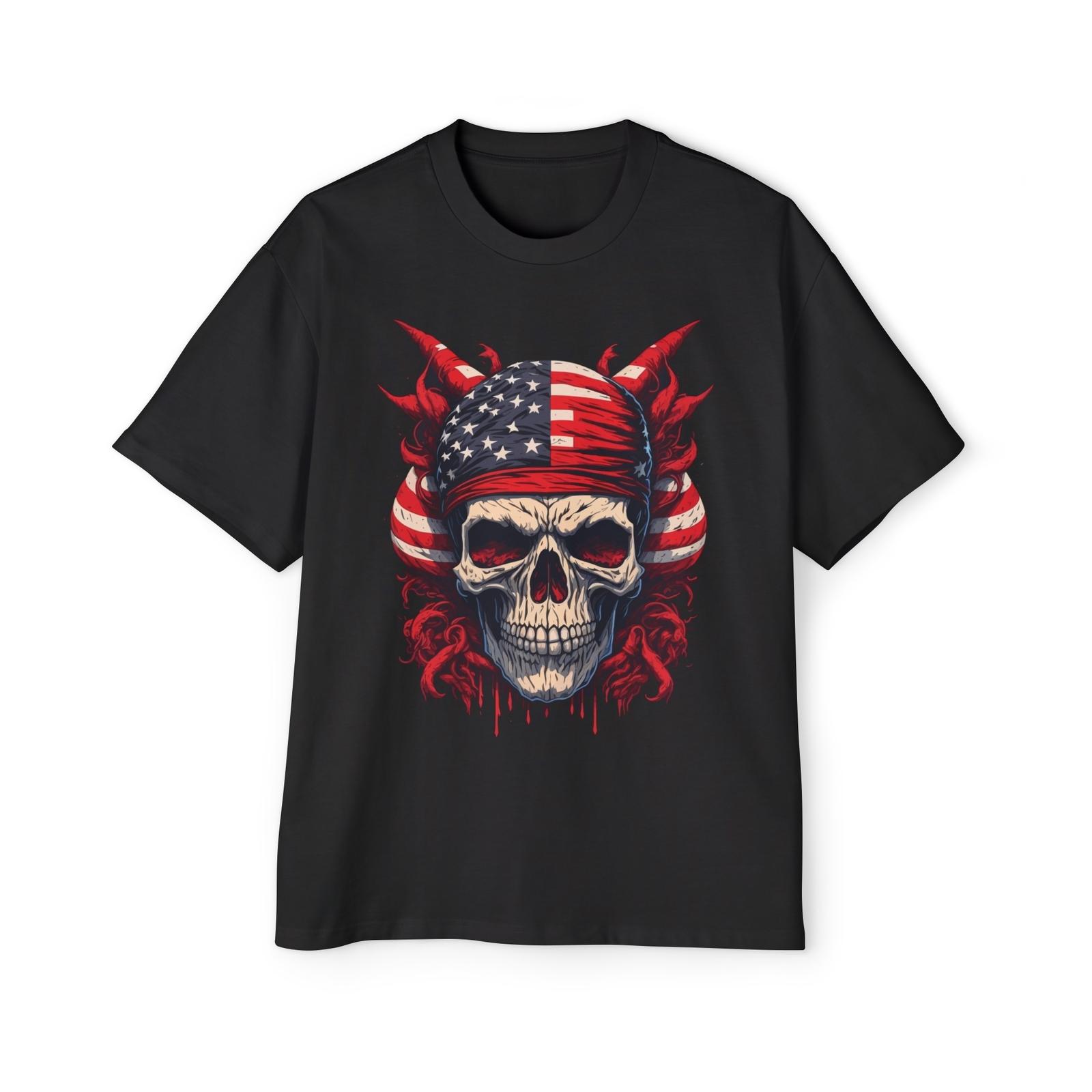 Skull with American Flag Bandana :: High quality Men s Heavy Oversized Tee 5XL різнокольоровий
Skull with American Flag Bandana :: High quality Men s Heavy Oversized Tee 5XL різнокольоровий