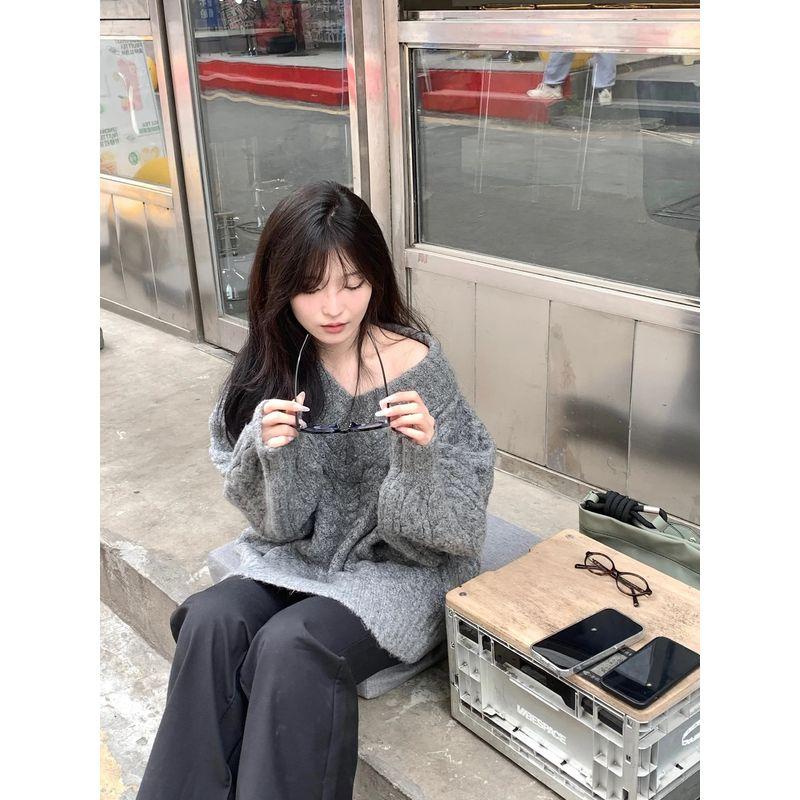 Вязаный свитер с V-образным вырезом, рукавами-фонариками, серый, свободного кроя, верхняя одежда Grey 2XL Suggested 65.00 kg-75.00 kg
Вязаный свитер с V-образным вырезом, рукавами-фонариками, серый, свободного кроя, верхняя одежда Grey 2XL Suggested 65.00 kg-75.00 kg