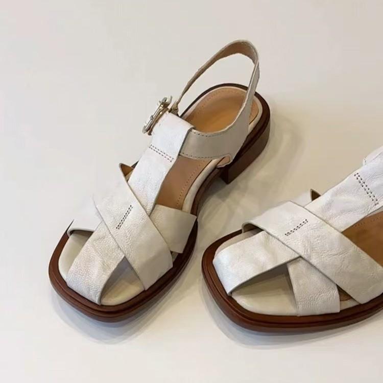 Sheepskin retro leather soft-soled outer shoes women s commuting leather low-heeled sandals summer 35
Sheepskin retro leather soft-soled outer shoes women s commuting leather low-heeled sandals summer 35