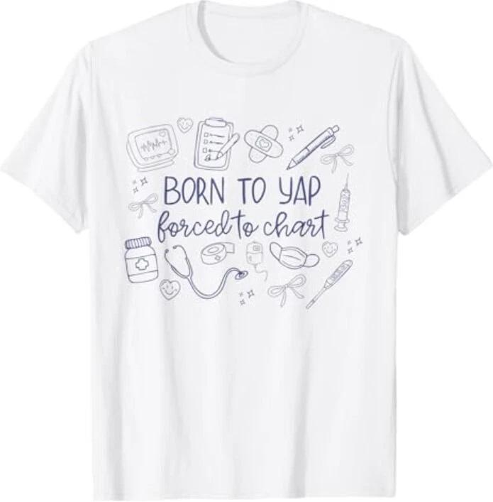 Vintage Funny Born to Yap Forced to Chart ER Nurses Graphic T-Shirt M
Vintage Funny Born to Yap Forced to Chart ER Nurses Graphic T-Shirt M