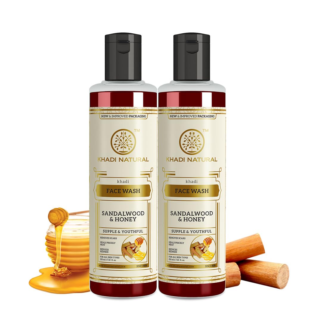 Khadi Natural Sandalwood Honey Face Wash Gentle Cleansing Hydrating Daily Skincare For Radiant Soft Skin 210 ml X Pack 2
Khadi Natural Sandalwood Honey Face Wash Gentle Cleansing Hydrating Daily Skincare For Radiant Soft Skin 210 ml X Pack 2