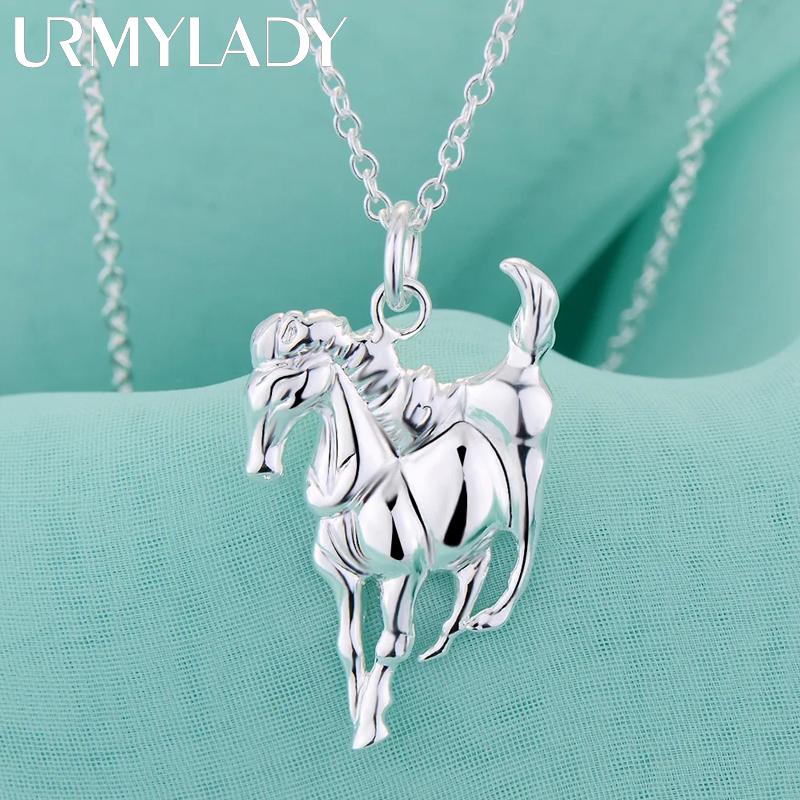 Fashion 925 Silver Necklace For Women luxury Wedding Jewelry elegant horse pendants chain neckalce 45cm 18inches
Fashion 925 Silver Necklace For Women luxury Wedding Jewelry elegant horse pendants chain neckalce 45cm 18inches