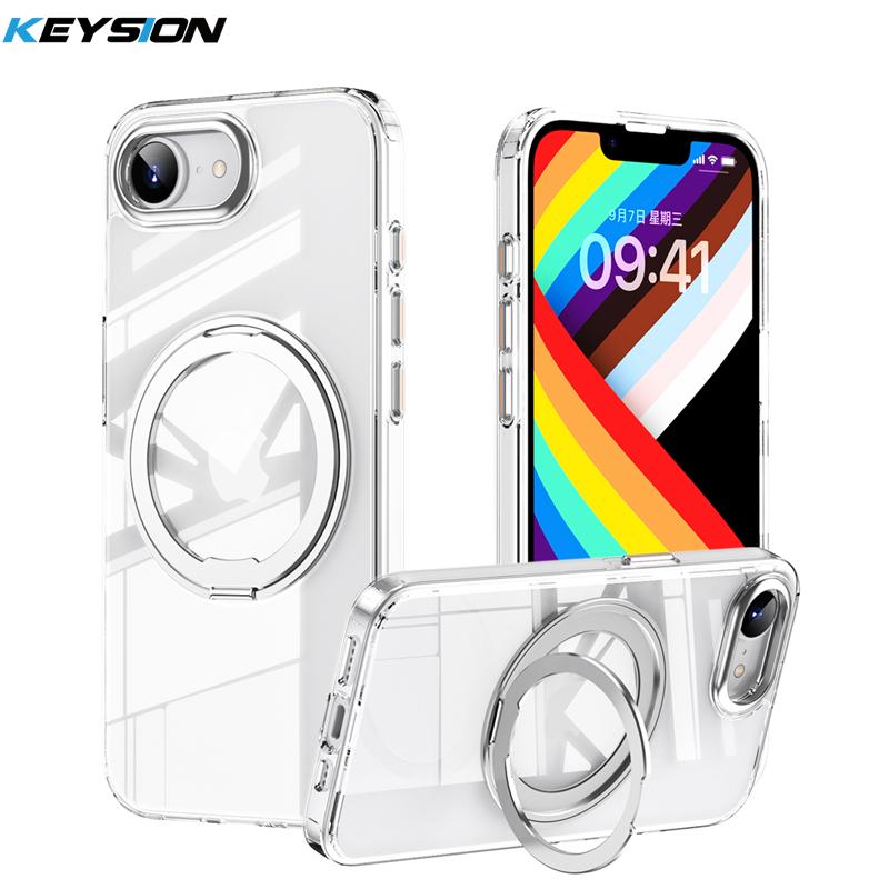 KEYSION Shockproof Transparent Case for MagSafe for iPhone 17e 2026 360° Magnetic Ring Stand Wireless Charging Matte Clear Cover for iPhone 17e
KEYSION Shockproof Transparent Case for MagSafe for iPhone 17e 2026 360° Magnetic Ring Stand Wireless Charging Matte Clear Cover for iPhone 17e