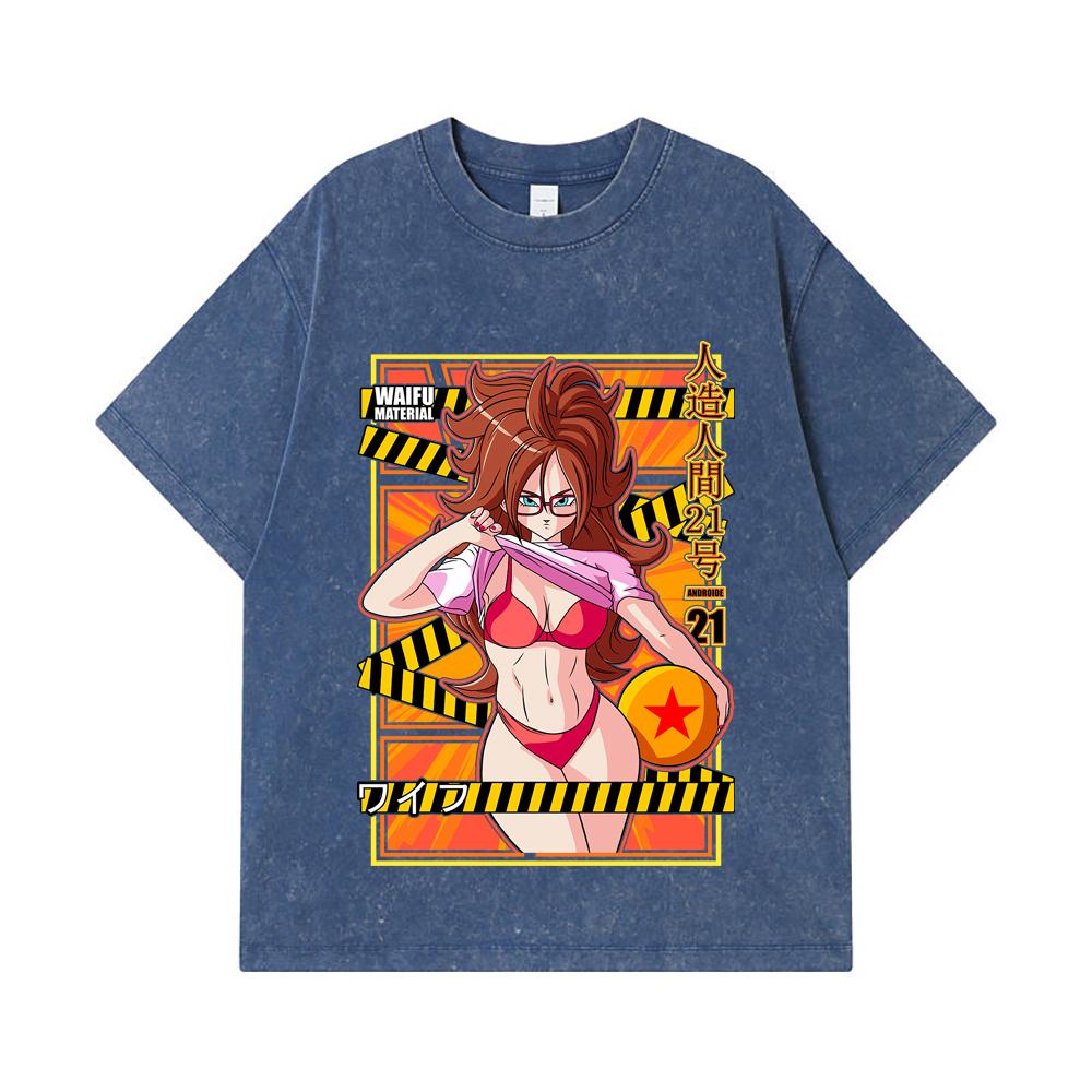 275 GSM Washed T-shirts 100% Cotton Dragon Ball V25 Android 21 Waifu Print Unisex Heavy Cotton T Shirt 2XL королівський синій колір
275 GSM Washed T-shirts 100% Cotton Dragon Ball V25 Android 21 Waifu Print Unisex Heavy Cotton T Shirt 2XL королівський синій колір