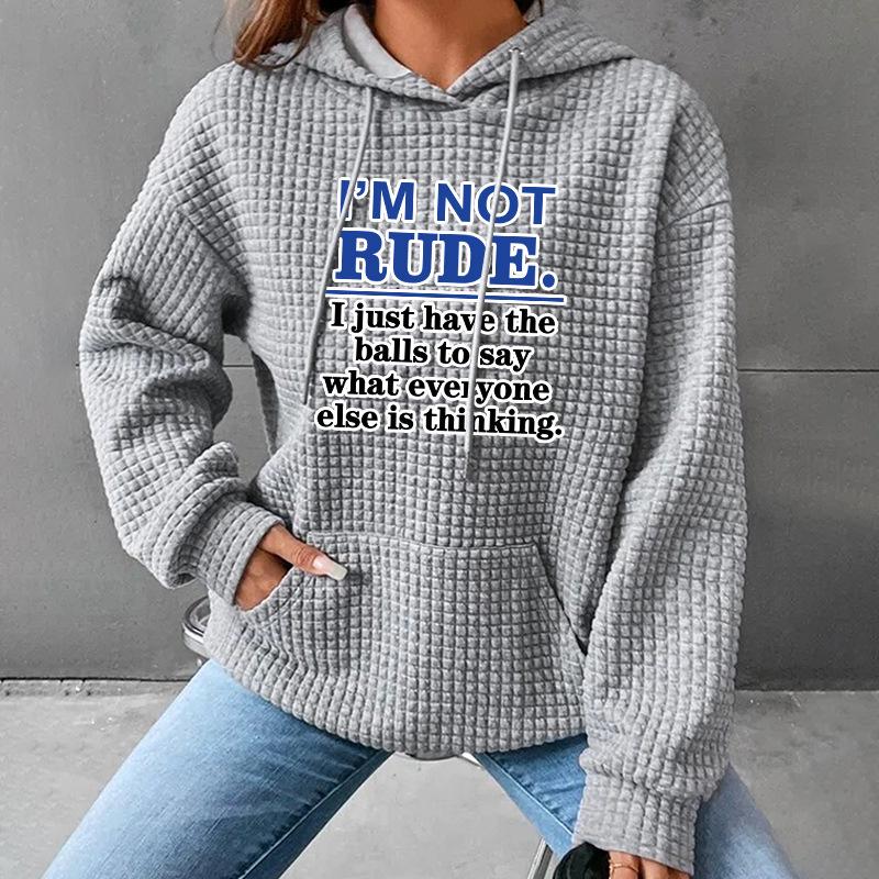 American Waffle Pattern Hooded Sweatshirt Jacket - Women s Long Sleeve, Letter Print, Autumn Winter 2023. L
American Waffle Pattern Hooded Sweatshirt Jacket - Women s Long Sleeve, Letter Print, Autumn Winter 2023. L