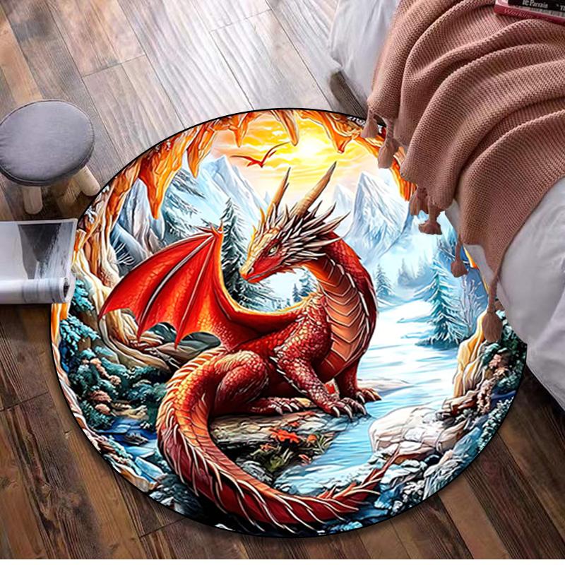 Dragon Circular Rug Office Decorative Carpet For Living Room Bedroom Door Mat Floor Carpet Computer Chair Area Rug Viking Theme Decor 80x80cm( 31x31in)
Dragon Circular Rug Office Decorative Carpet For Living Room Bedroom Door Mat Floor Carpet Computer Chair Area Rug Viking Theme Decor 80x80cm( 31x31in)
