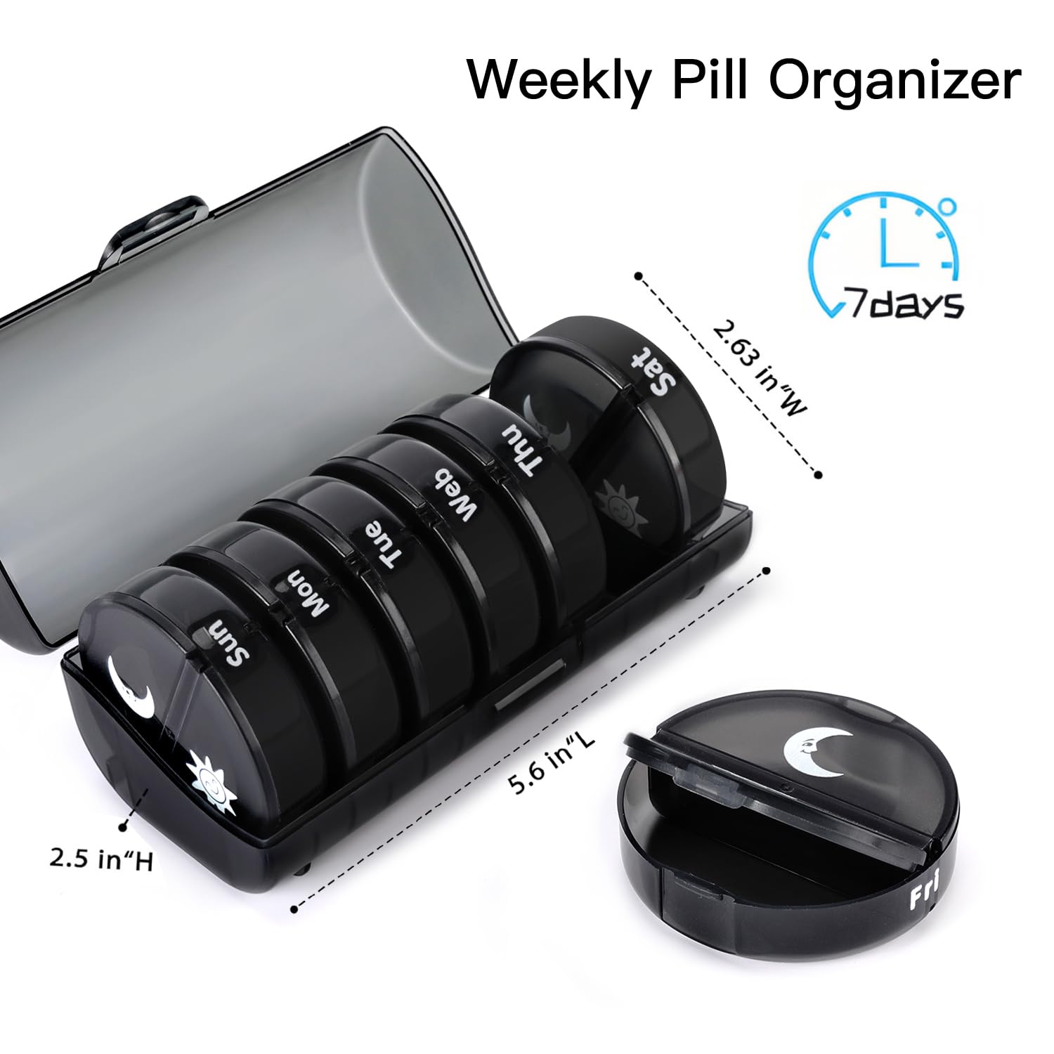 7 Day Pill Case Weekly AM PM Pill Box Large Capacity Travel Medicine Pill Organizer for Vitamin Fish Oil Supplements Pill Holder
7 Day Pill Case Weekly AM PM Pill Box Large Capacity Travel Medicine Pill Organizer for Vitamin Fish Oil Supplements Pill Holder