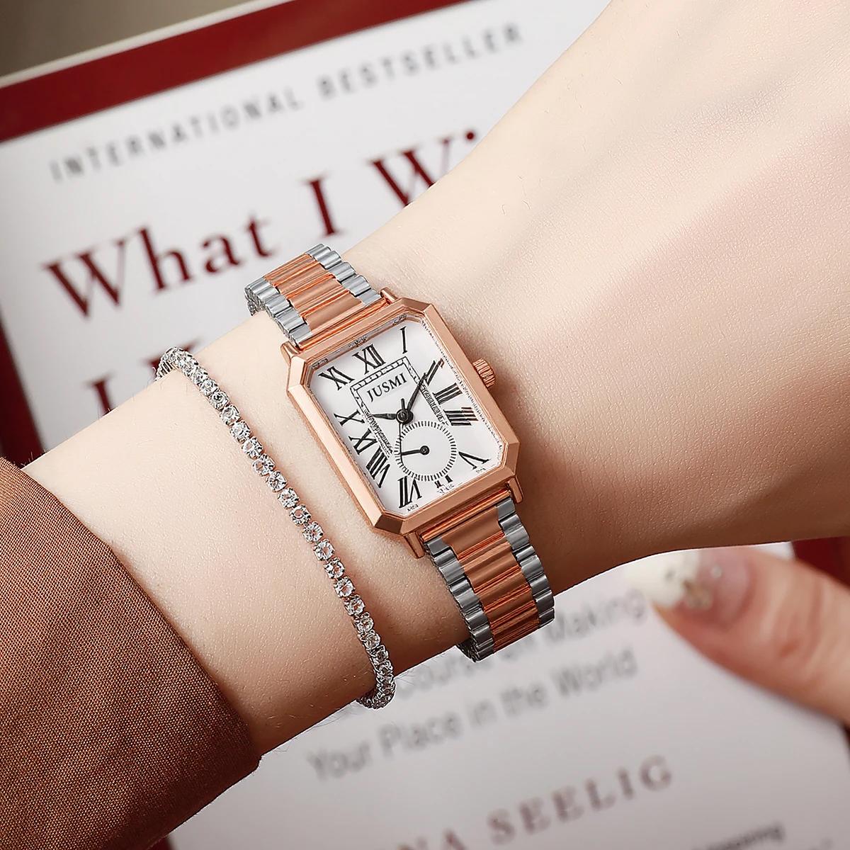 Fashionable and Simple Roman Numerals Square Dial with Steel Strap for Women Quartz Watch Bracelet Set of 2, Suitable for Holida кофейный
Fashionable and Simple Roman Numerals Square Dial with Steel Strap for Women Quartz Watch Bracelet Set of 2, Suitable for Holida кофейный