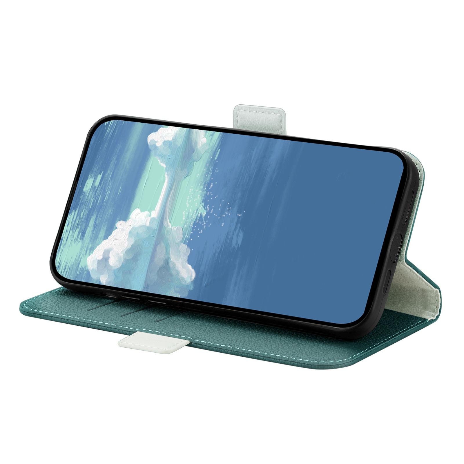 For iPhone 15 Fully Wrapped Phone Case Stand Wallet Litchi Texture Candy Color PU Leather Cover Blackish Green
For iPhone 15 Fully Wrapped Phone Case Stand Wallet Litchi Texture Candy Color PU Leather Cover Blackish Green