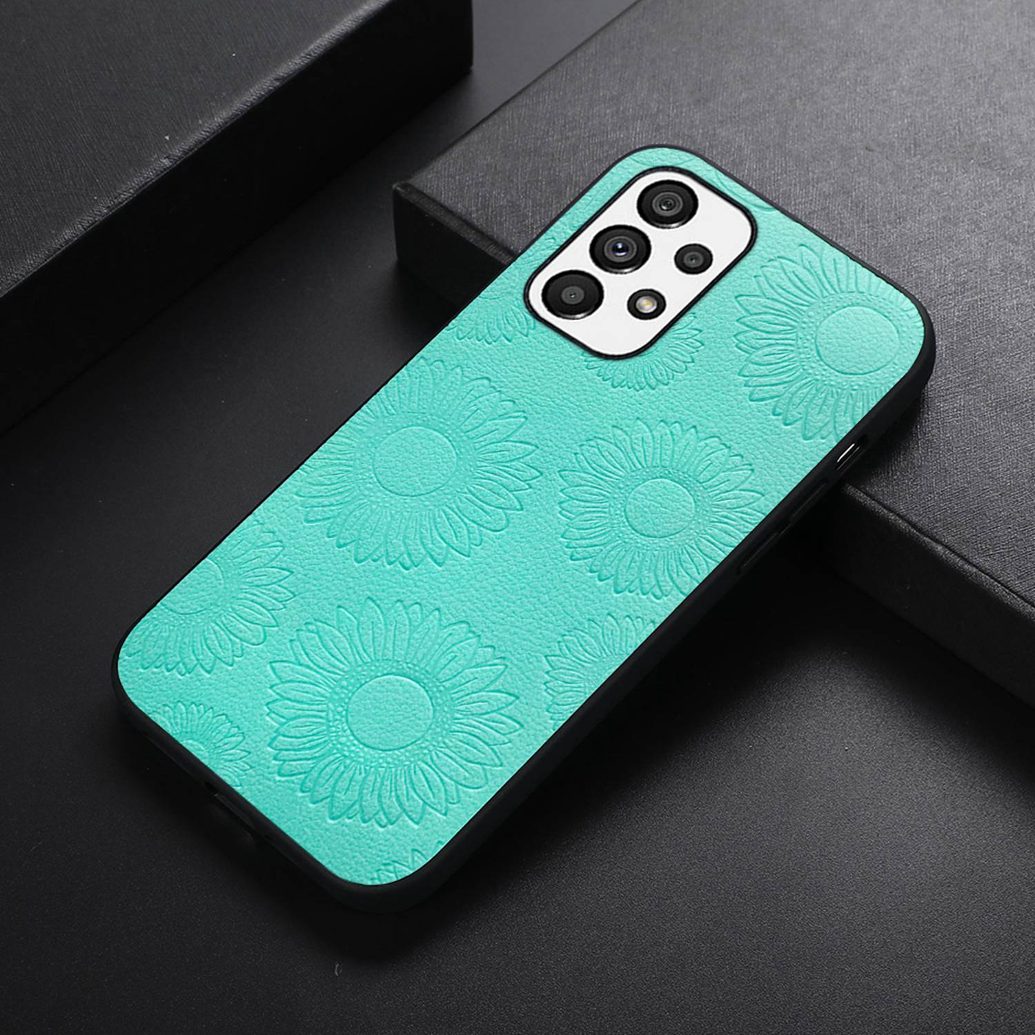 For Samsung Galaxy A13 4G Shockproof Phone Case Stylish Sunflower Pattern Imprinted PU Leather Coated TPU+PC Wear-resistant Phone Case Shell Light Green
For Samsung Galaxy A13 4G Shockproof Phone Case Stylish Sunflower Pattern Imprinted PU Leather Coated TPU+PC Wear-resistant Phone Case Shell Light Green