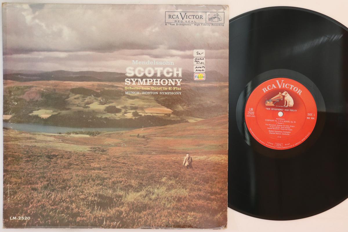 LP Record CHARLES MUNCH BOSTON SYMPHONY ORCH Mendelssohn Scotch Symphony Scher LM2520 RCA VICTOR RED US Classical Used
LP Record CHARLES MUNCH BOSTON SYMPHONY ORCH Mendelssohn Scotch Symphony Scher LM2520 RCA VICTOR RED US Classical Used