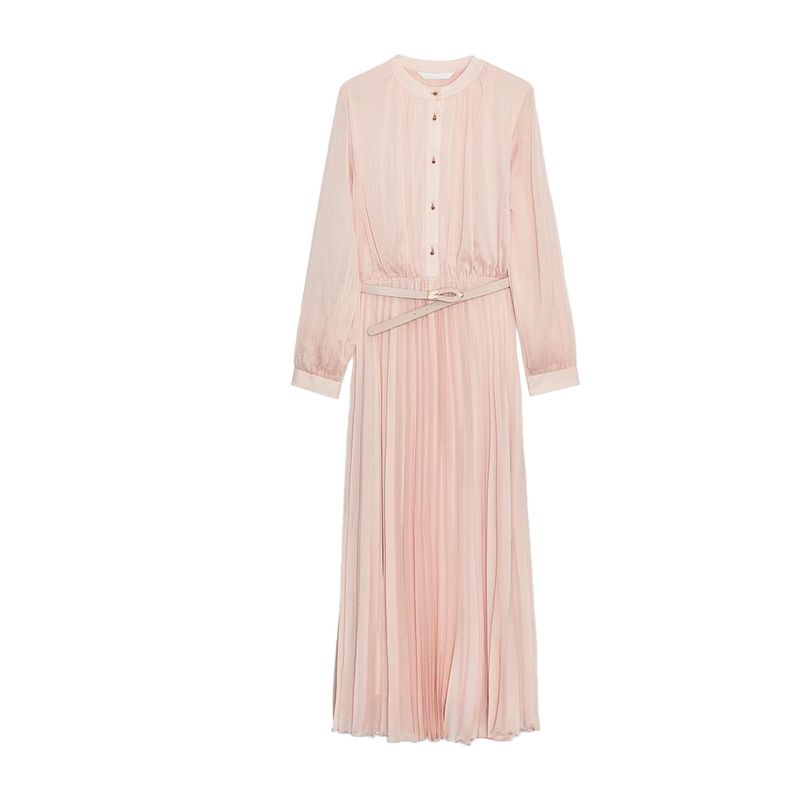 Autumn New Women s Clothing Minimalist round Neck Long Sleeves with Belt Ruched Decoration Midi Skirt Dress 3897096 Light pink L
Autumn New Women s Clothing Minimalist round Neck Long Sleeves with Belt Ruched Decoration Midi Skirt Dress 3897096 Light pink L