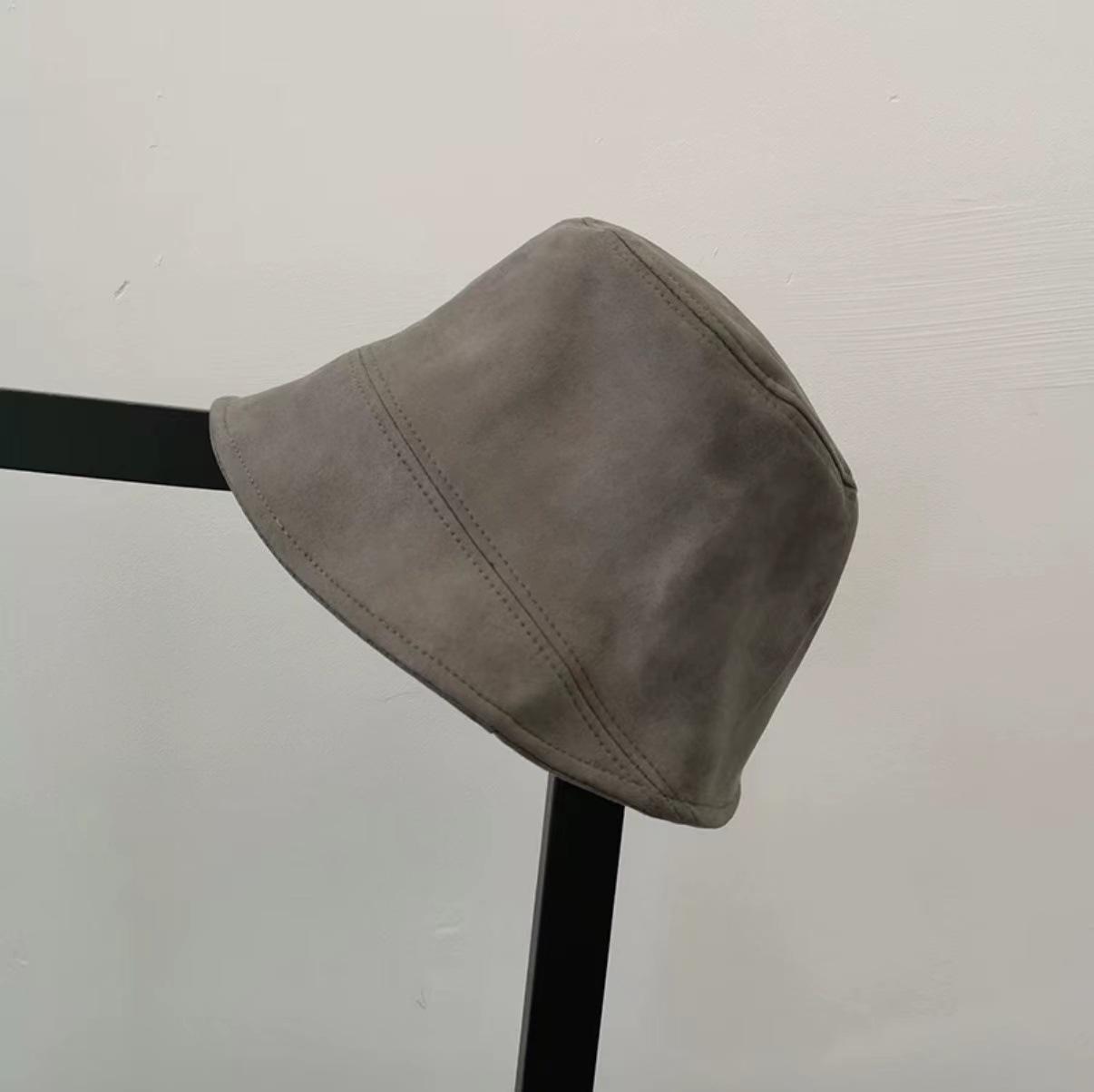 Новая замшевая панама женская трендовая универсальная осенне-зимняя панама-ведро Adult average size светло-серый