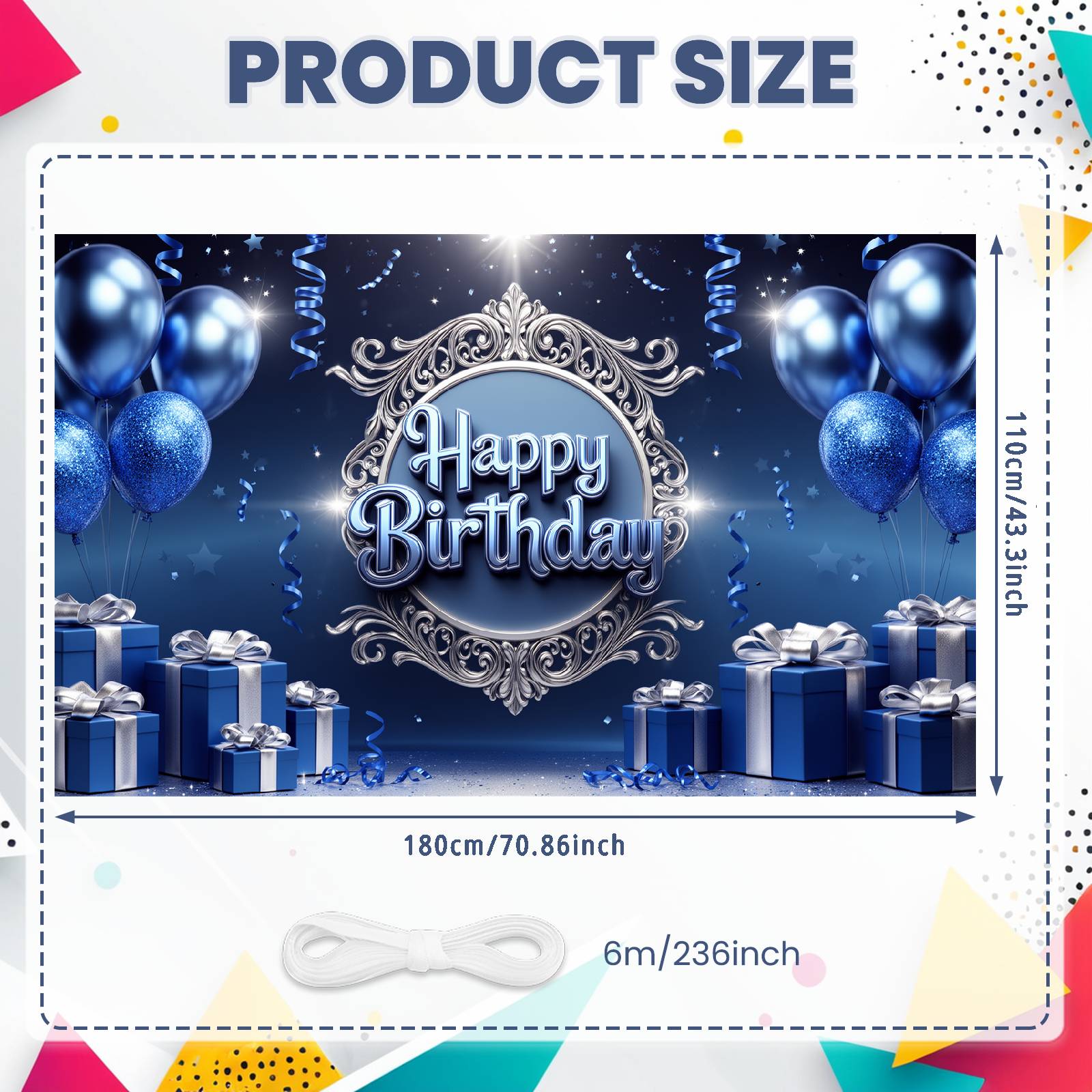 Birthday Event Banner Shiny Ribbons Celebration Display Birthday Party Backdrop Blue Theme Banner For Formal Birthday Event
Birthday Event Banner Shiny Ribbons Celebration Display Birthday Party Backdrop Blue Theme Banner For Formal Birthday Event