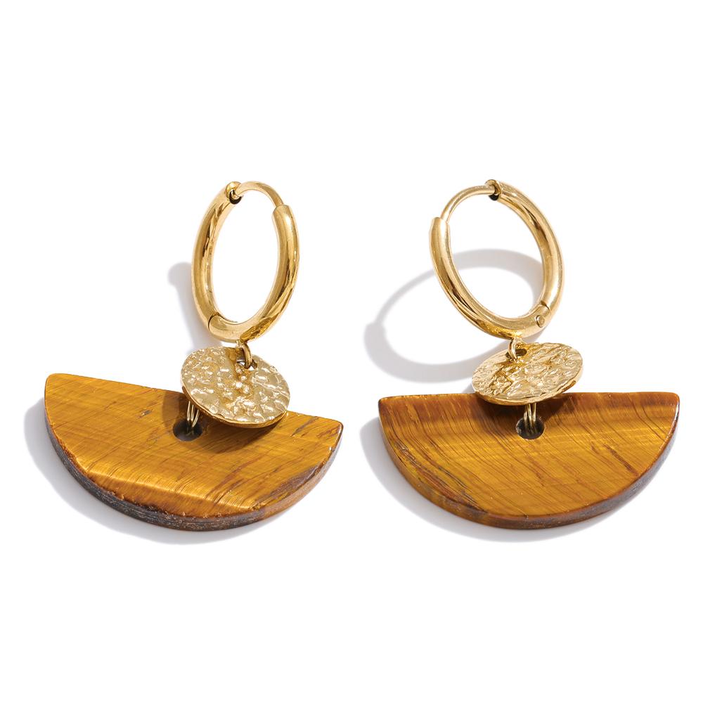 Yhpup Stainless Steel Fan French Drop Hoop Earrings High Quality Natural Tiger Agate Stone 2026 New Arrivals Daily Jewelry Gift
Yhpup Stainless Steel Fan French Drop Hoop Earrings High Quality Natural Tiger Agate Stone 2026 New Arrivals Daily Jewelry Gift