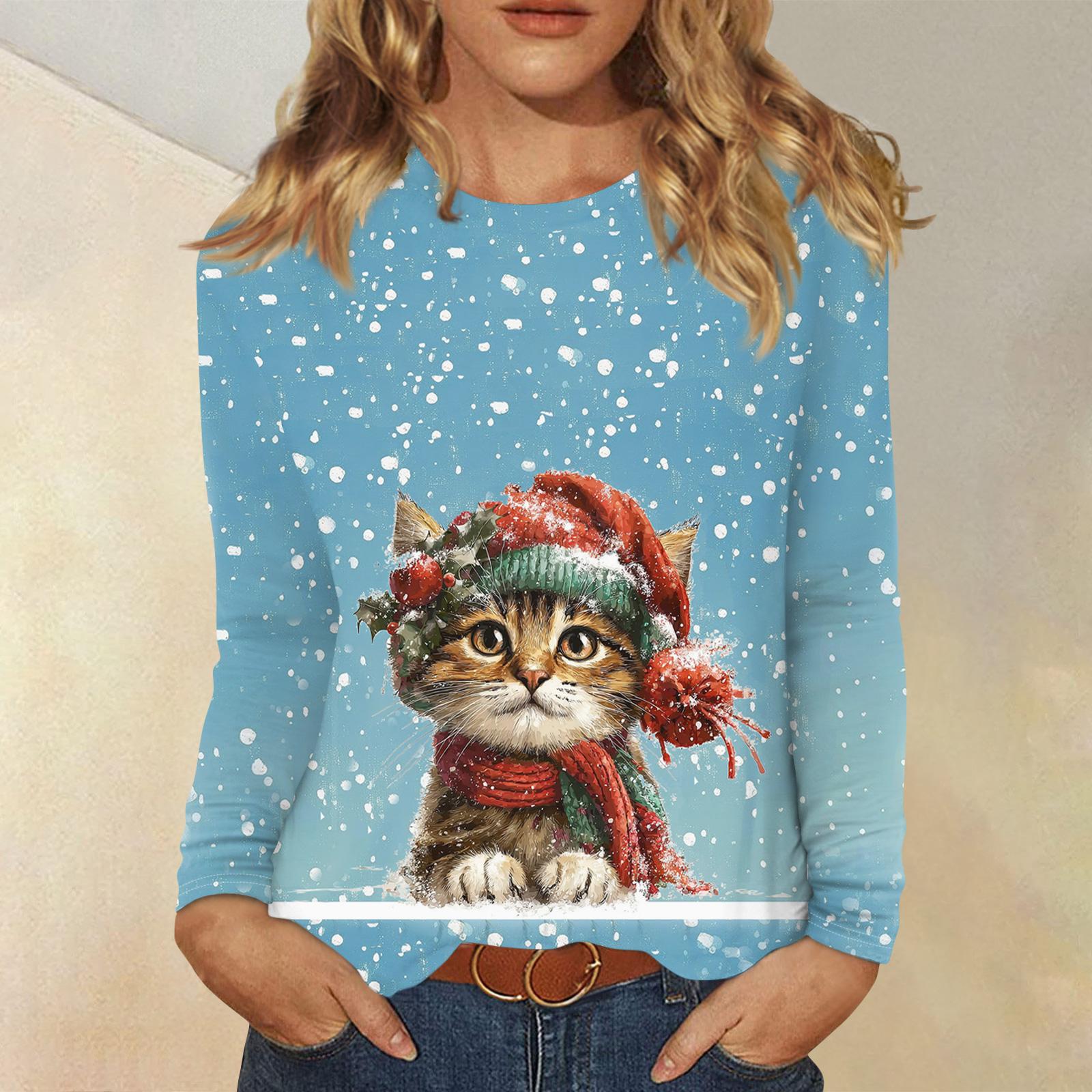 Рубашки с длинным рукавом для женщин, милые футболки с графическим принтом, блузки, повседневные базовые топы больших размеров, пуловеры XL
Рубашки с длинным рукавом для женщин, милые футболки с графическим принтом, блузки, повседневные базовые топы больших размеров, пуловеры XL