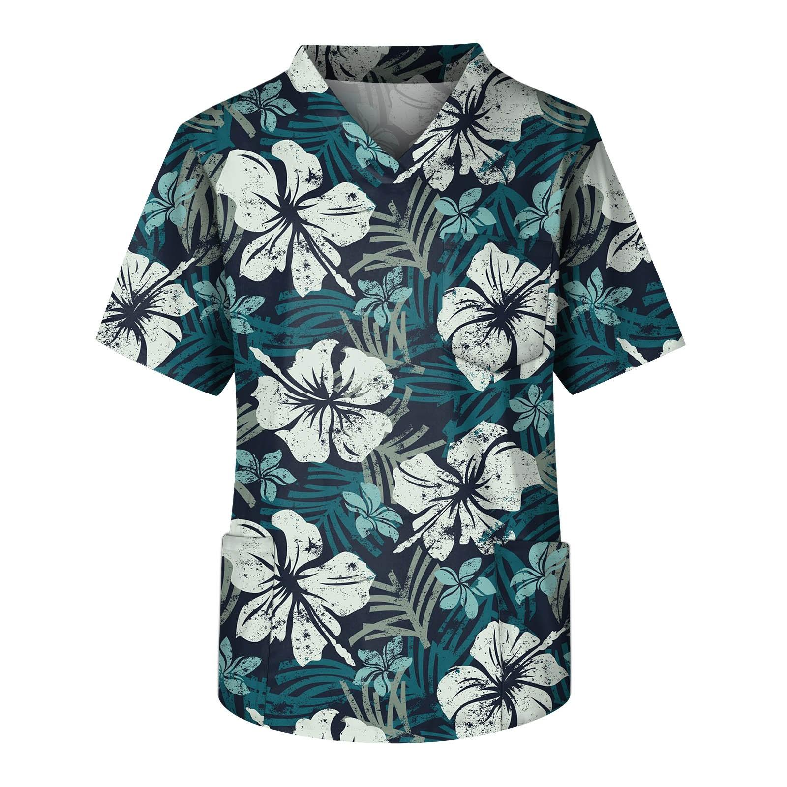 Men s Short Sleeve V-Neck Summer Print Chest Pocket Care Worker Top L зелений
Men s Short Sleeve V-Neck Summer Print Chest Pocket Care Worker Top L зелений
