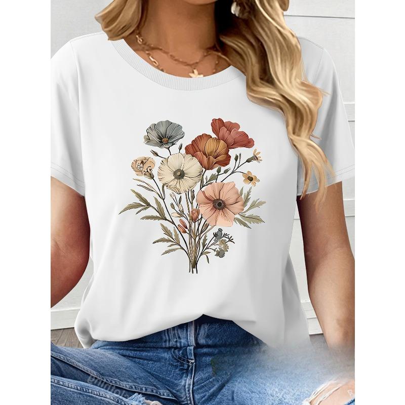 European Size Floral Printed High-Quality Pure Women S T-Shirt | Casual Round Neck, Short Sleeves, Machine Washable, Ideal for Spring/Summer 4XL білий
European Size Floral Printed High-Quality Pure Women S T-Shirt | Casual Round Neck, Short Sleeves, Machine Washable, Ideal for Spring/Summer 4XL білий