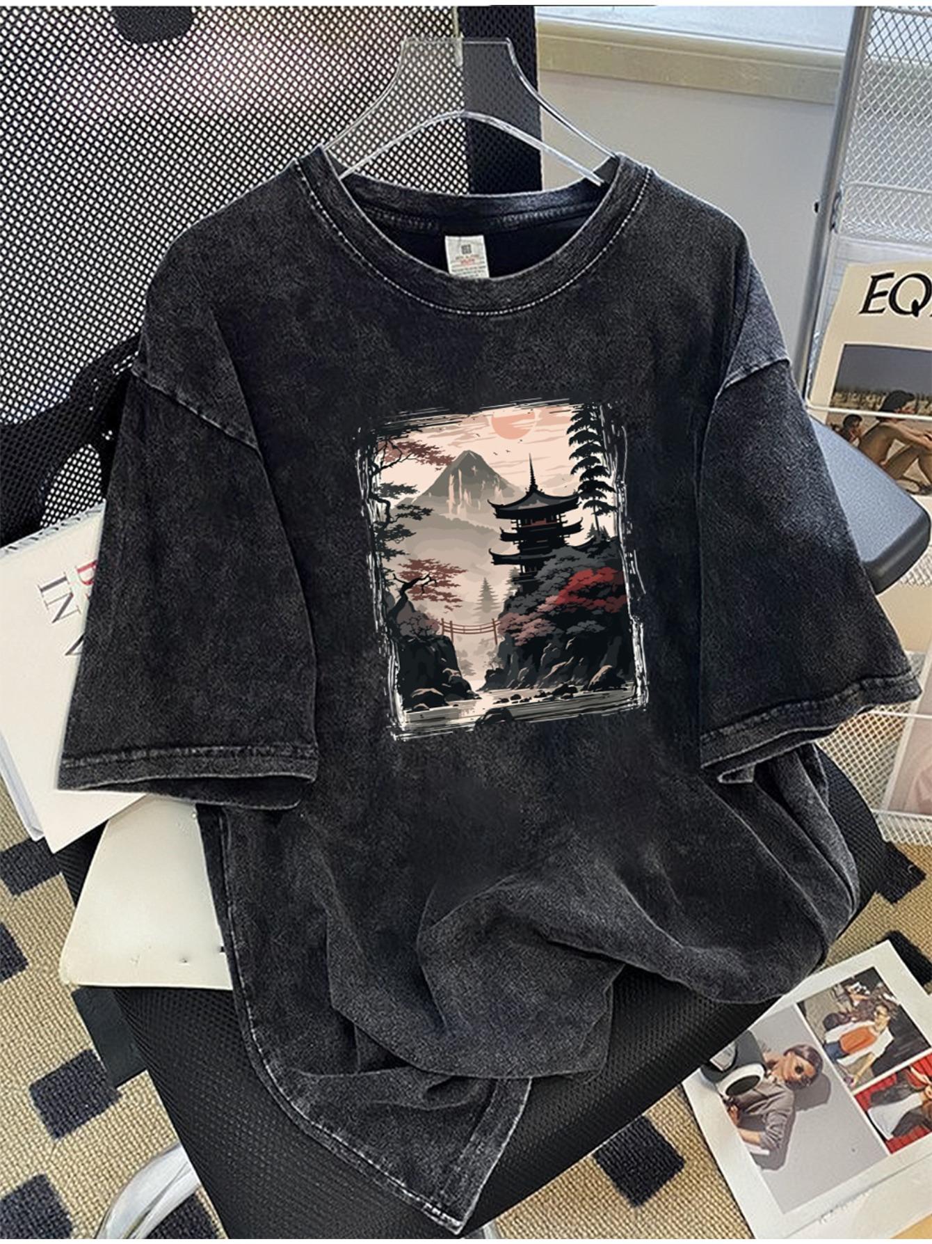 Mens Cotton Washed Black Tshirt for Summer Loose Comfortable Retro Japanese Print Suitable Outdoor Sports Trendy Style S
Mens Cotton Washed Black Tshirt for Summer Loose Comfortable Retro Japanese Print Suitable Outdoor Sports Trendy Style S