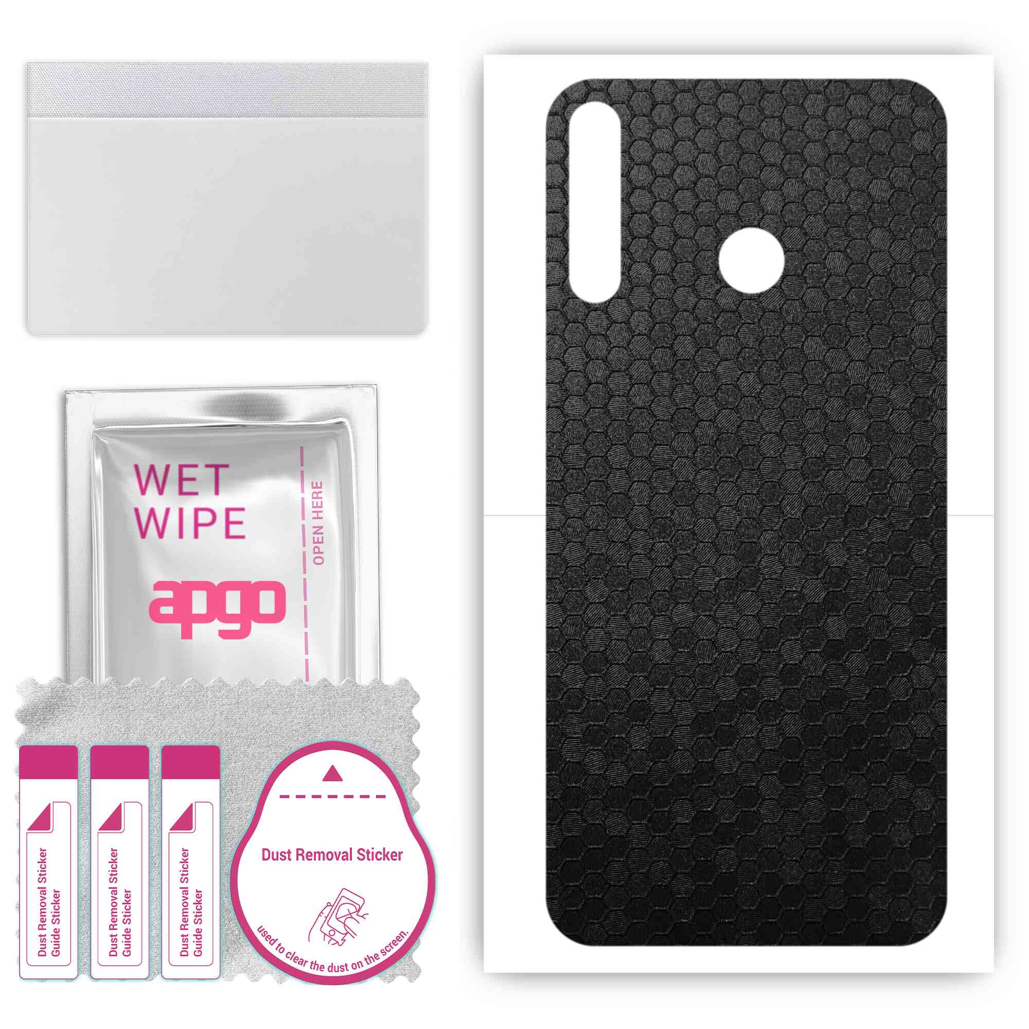 Apgo Protective Skin Sticker for the back compatible with Tecno Camon 12, Wrap Film, Foil, Vinyl - Pattern Black Honeycomb
Apgo Protective Skin Sticker for the back compatible with Tecno Camon 12, Wrap Film, Foil, Vinyl - Pattern Black Honeycomb