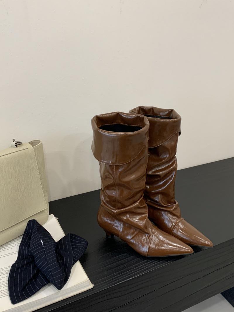 European and American Spice Girls Style Patent Leather Pointed Pleated Pile Boots Women s 2025 Autumn and Winter New Trendy Two Wear Low Heel High B 40 светло-коричневого
European and American Spice Girls Style Patent Leather Pointed Pleated Pile Boots Women s 2025 Autumn and Winter New Trendy Two Wear Low Heel High B 40 светло-коричневого