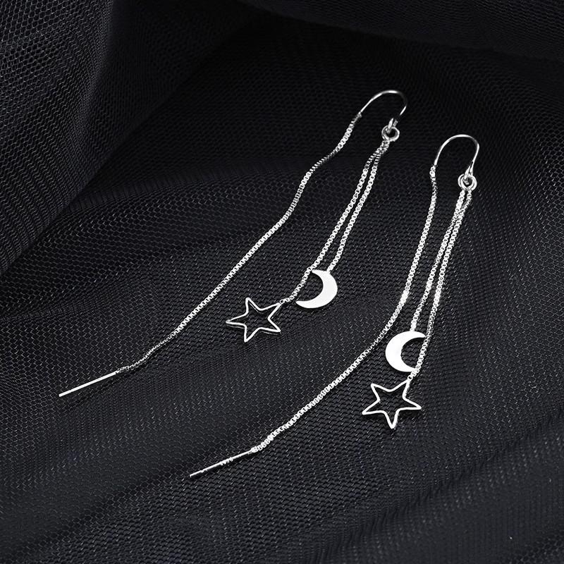 925 Silver Star Moon Earrings Women Tassels Long Cut Out Fashion Jewelry Simple Elegant Accessories
925 Silver Star Moon Earrings Women Tassels Long Cut Out Fashion Jewelry Simple Elegant Accessories