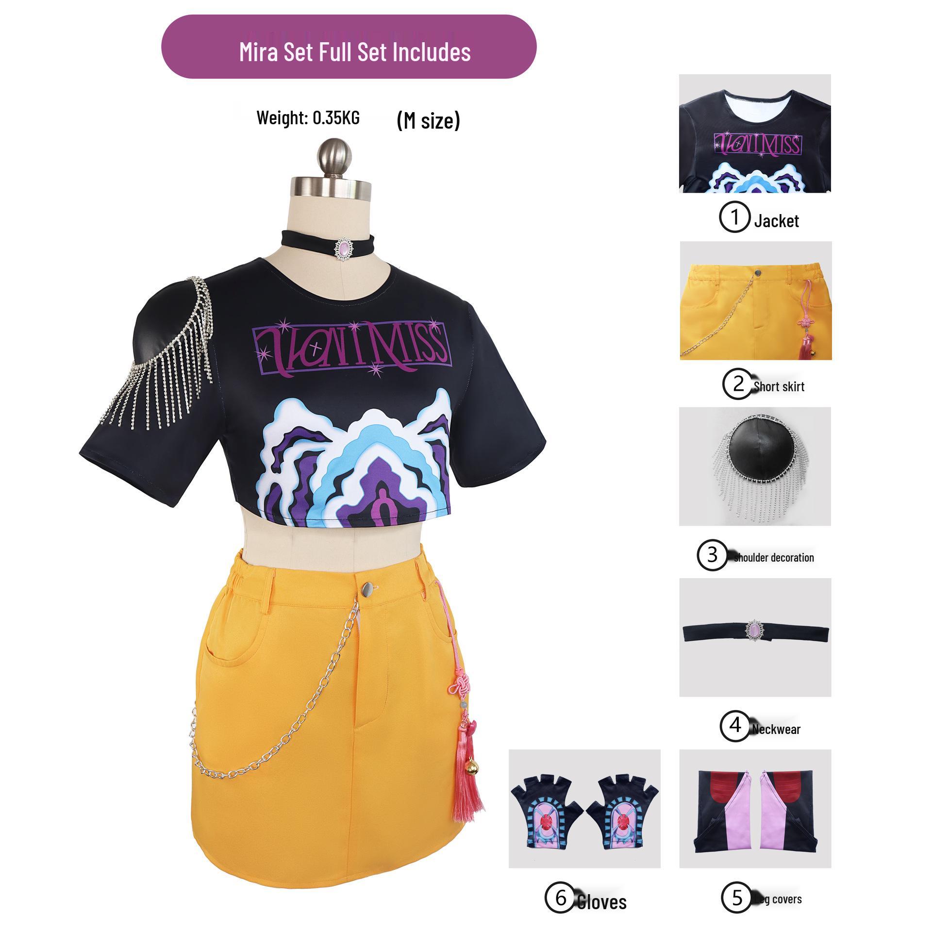 Хэллоуин K-POP Охотница на демонов Девичья группа Детский костюм для косплея - Люми, Мила, Зой Полный комплект M
Хэллоуин K-POP Охотница на демонов Девичья группа Детский костюм для косплея - Люми, Мила, Зой Полный комплект M