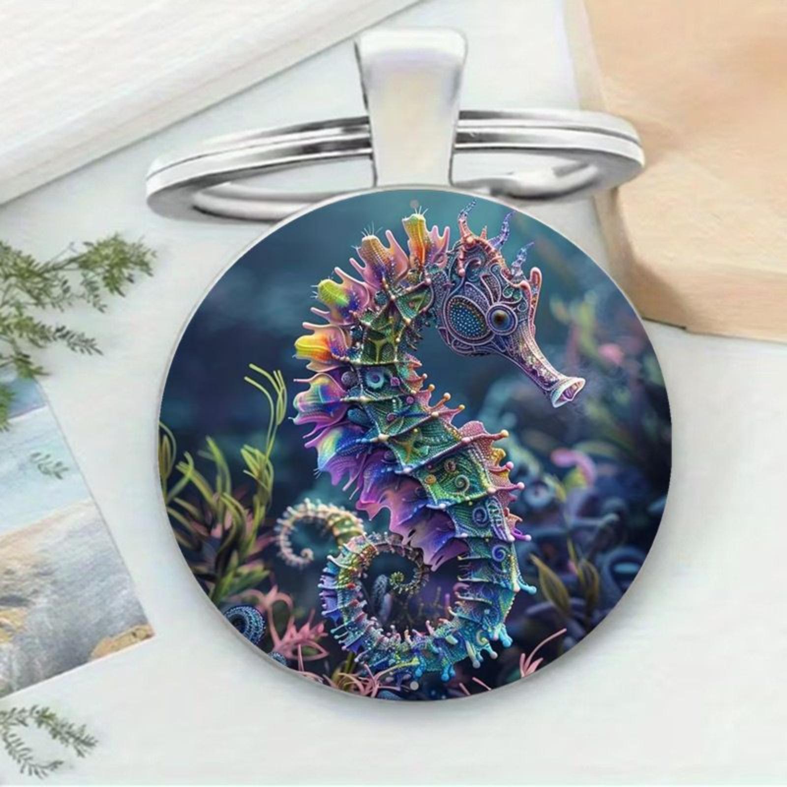 Round Alloy Keychain Pendant with Artistic Seahorse Print Metal Key Ring for Bag and Key Organization Accessories Gift One Size
Round Alloy Keychain Pendant with Artistic Seahorse Print Metal Key Ring for Bag and Key Organization Accessories Gift One Size
