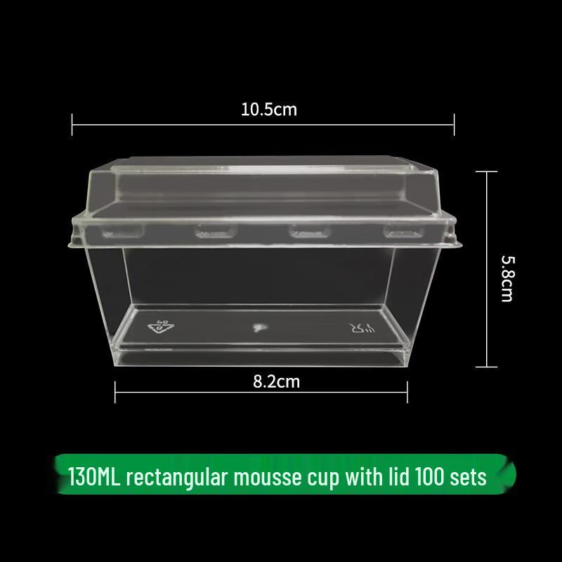 130ml Disposable Rectangular Dessert Cups with Lids
130ml Disposable Rectangular Dessert Cups with Lids