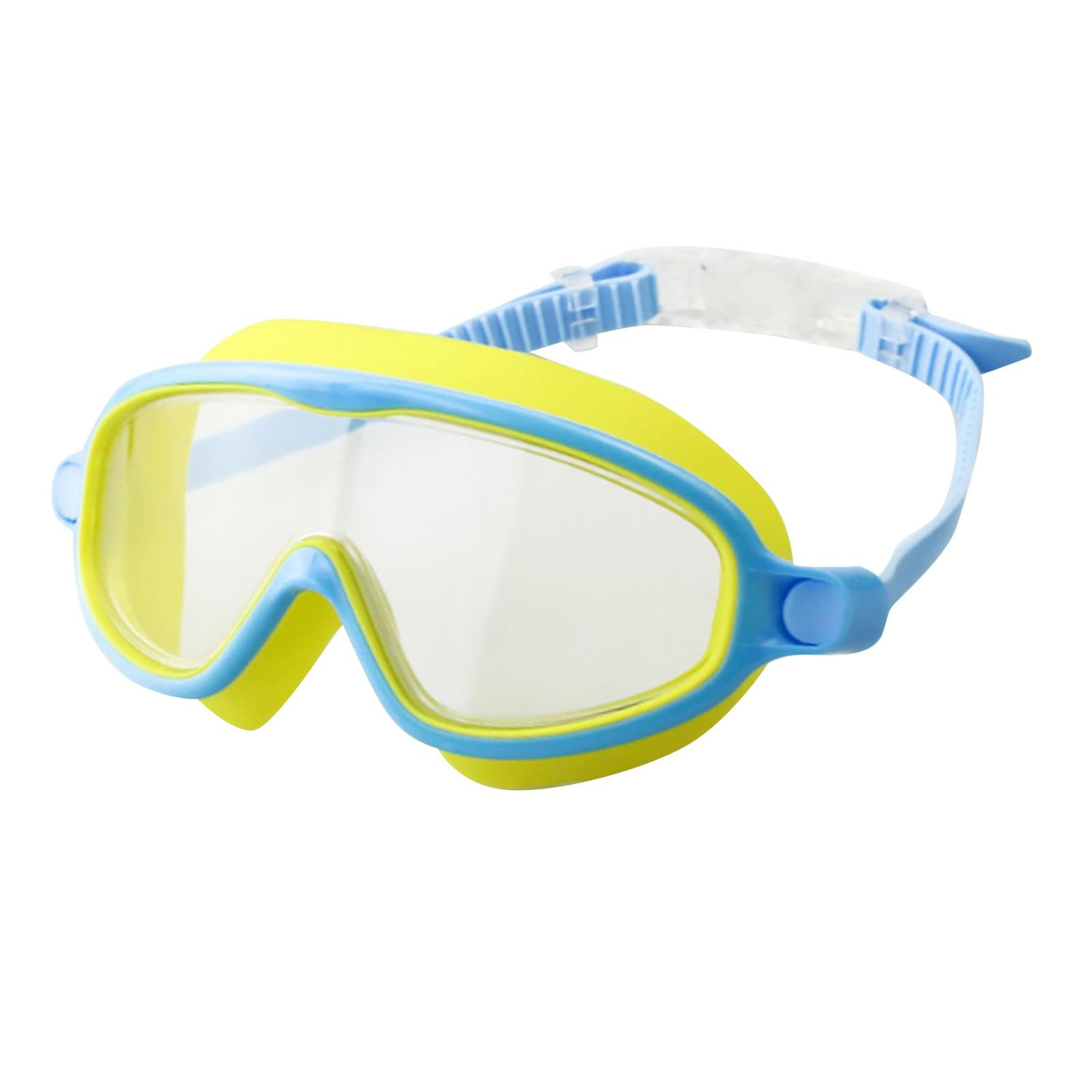 Очки для плавания, очки для непрерывного плавания, герметичные очки для плавания, детские HD с большой оправой, водонепроницаемые One Size жёлтый