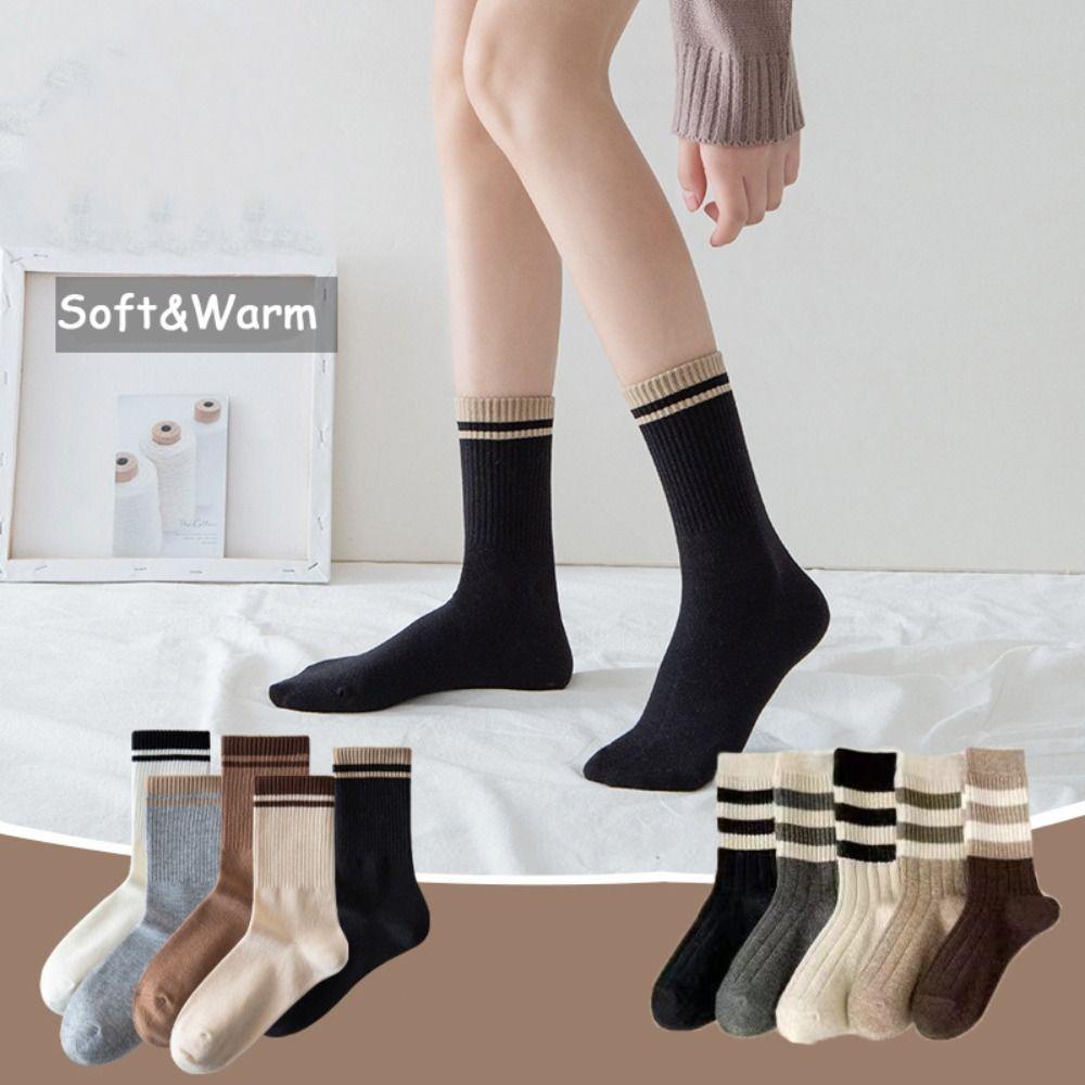 5Pairs Thick Warn Girls Cotton Socks Stripe Mid Tube Sock Women Vintage College Style Socks Student Style 2
5Pairs Thick Warn Girls Cotton Socks Stripe Mid Tube Sock Women Vintage College Style Socks Student Style 2