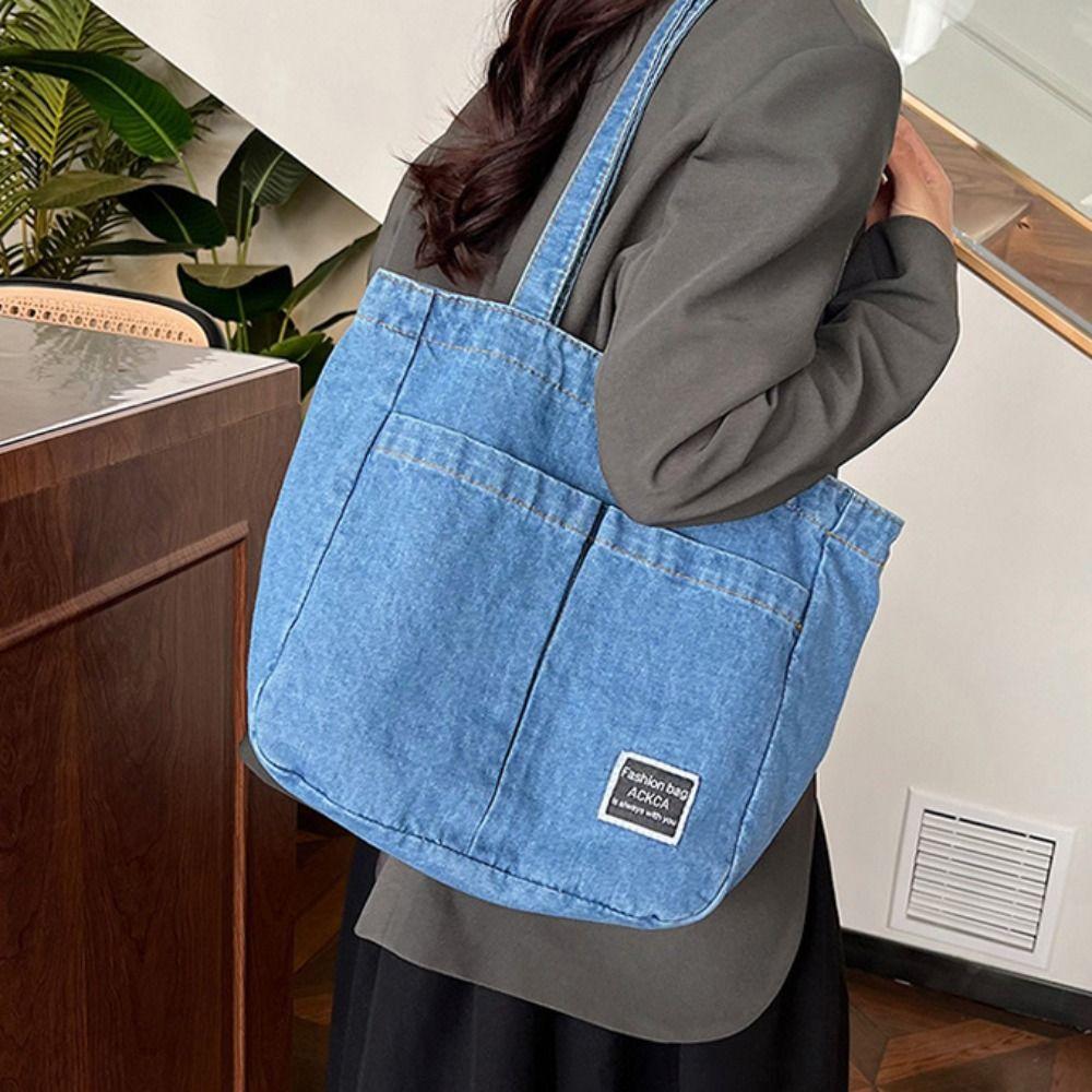 Storage Bag Denim Handbag Blue Casual Shoulder Bag Vintage Large Capacity Tote Bag Students синій
Storage Bag Denim Handbag Blue Casual Shoulder Bag Vintage Large Capacity Tote Bag Students синій
