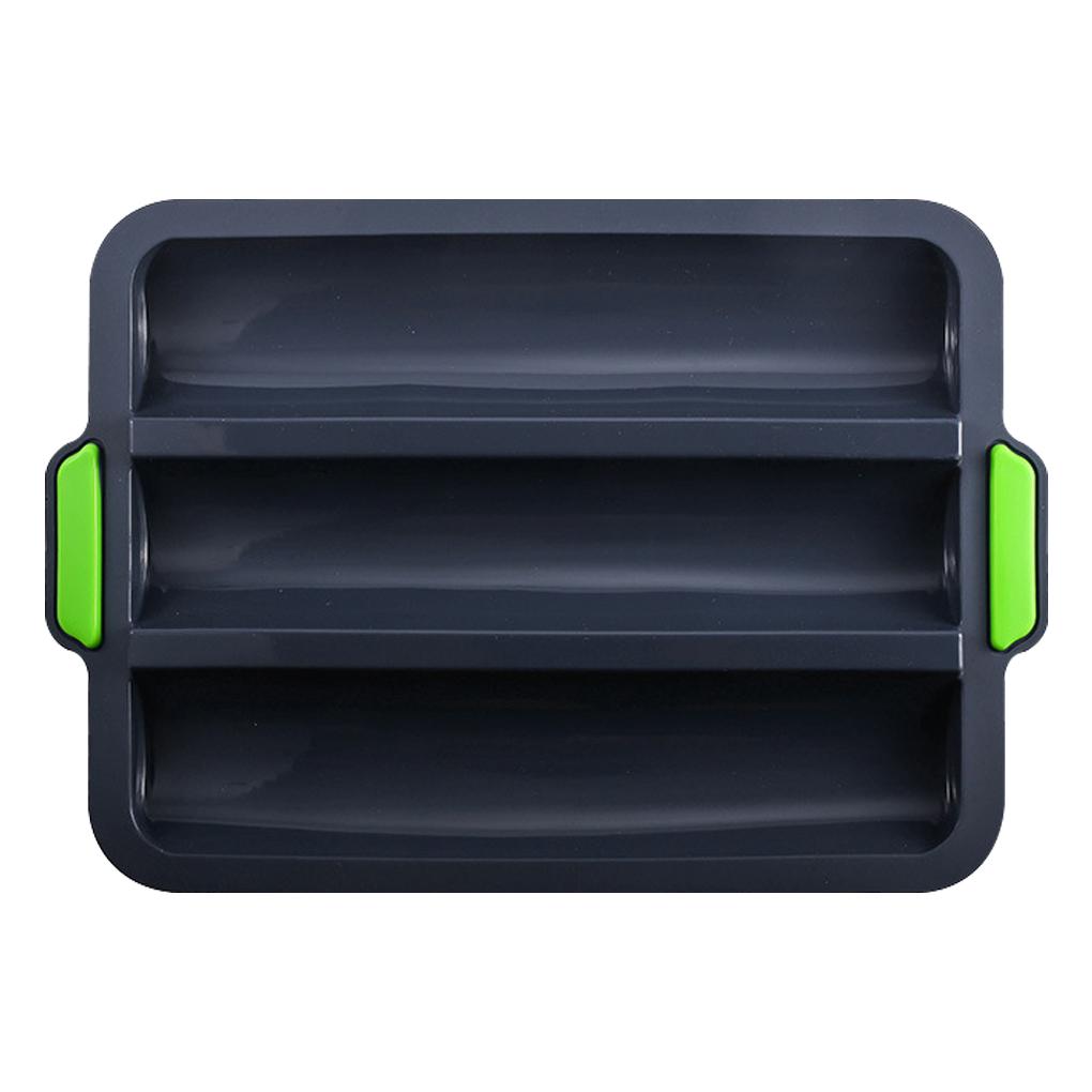 3 Grids Baking Tray Silicone Nonstick Bread Pan Portable French Stick Baking Tray темно-серого
3 Grids Baking Tray Silicone Nonstick Bread Pan Portable French Stick Baking Tray темно-серого