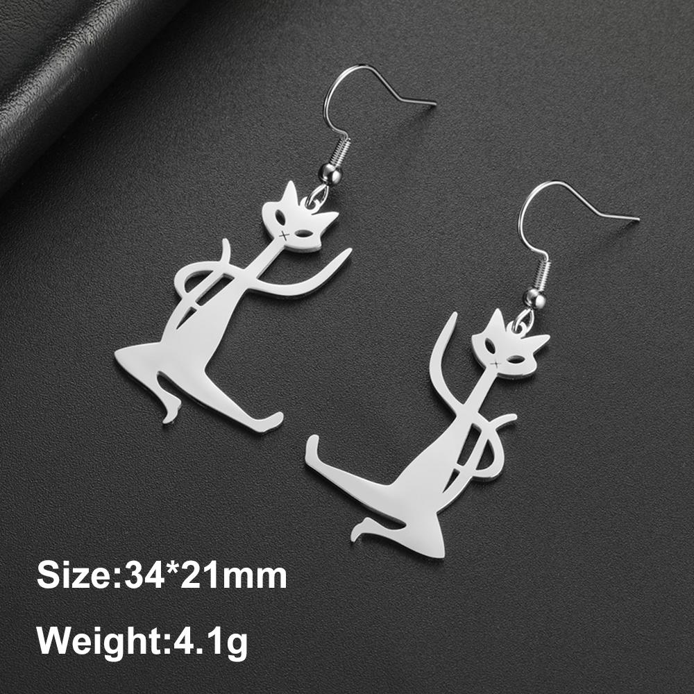 My Shape Funny Cat Earrings Cute Cat Kitten Drop Earrings for Women Animal Pet Lovers Stainless Steel Dangle Earrings Jewelry
My Shape Funny Cat Earrings Cute Cat Kitten Drop Earrings for Women Animal Pet Lovers Stainless Steel Dangle Earrings Jewelry