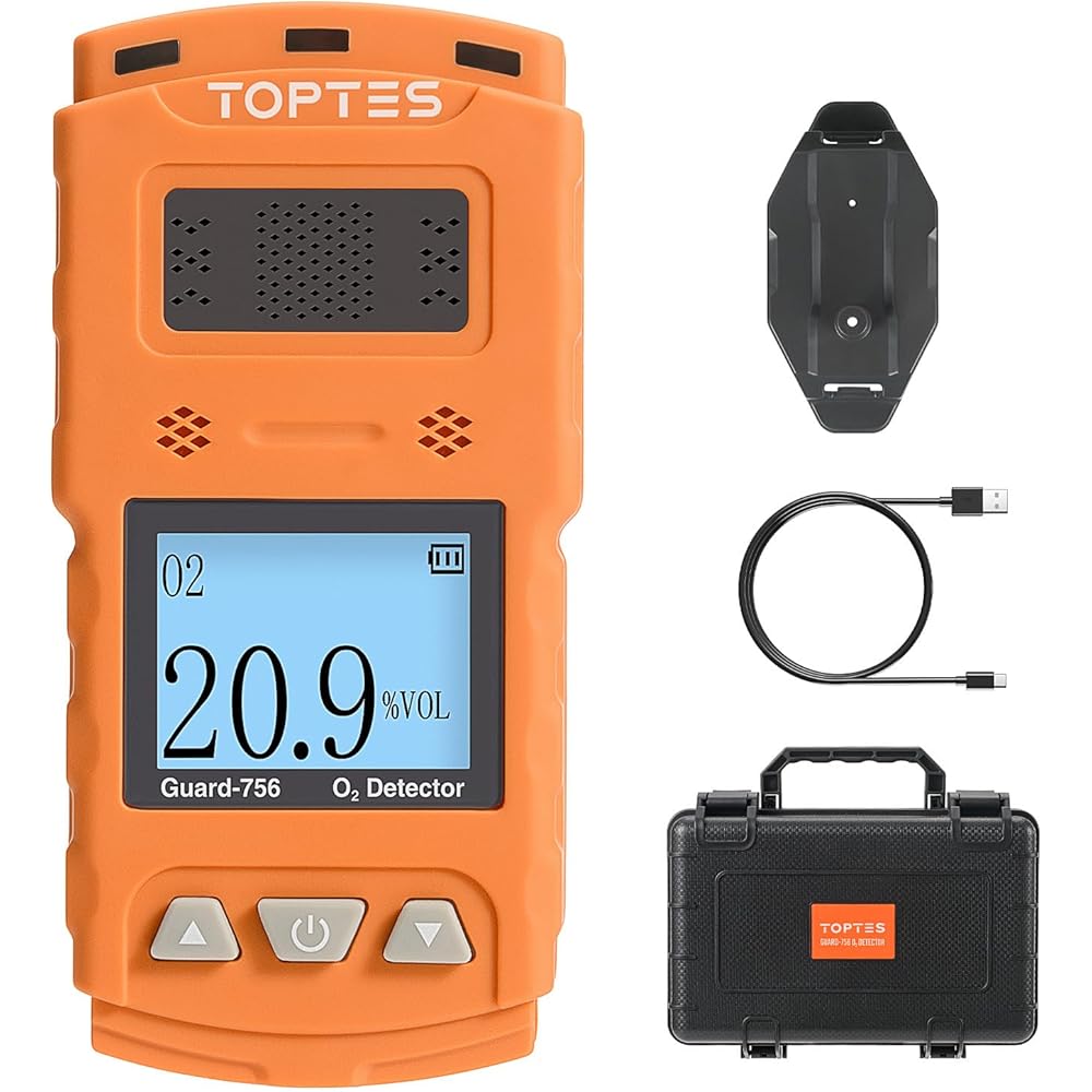 TopTes Guard-756 Upgraded Oxygen Detector, 0-30% VOL, Portable O2 Monitor, 0.5-Second Fast Response, Type-C Rechargeable Oxygen Meter with Vibration,
TopTes Guard-756 Upgraded Oxygen Detector, 0-30% VOL, Portable O2 Monitor, 0.5-Second Fast Response, Type-C Rechargeable Oxygen Meter with Vibration,